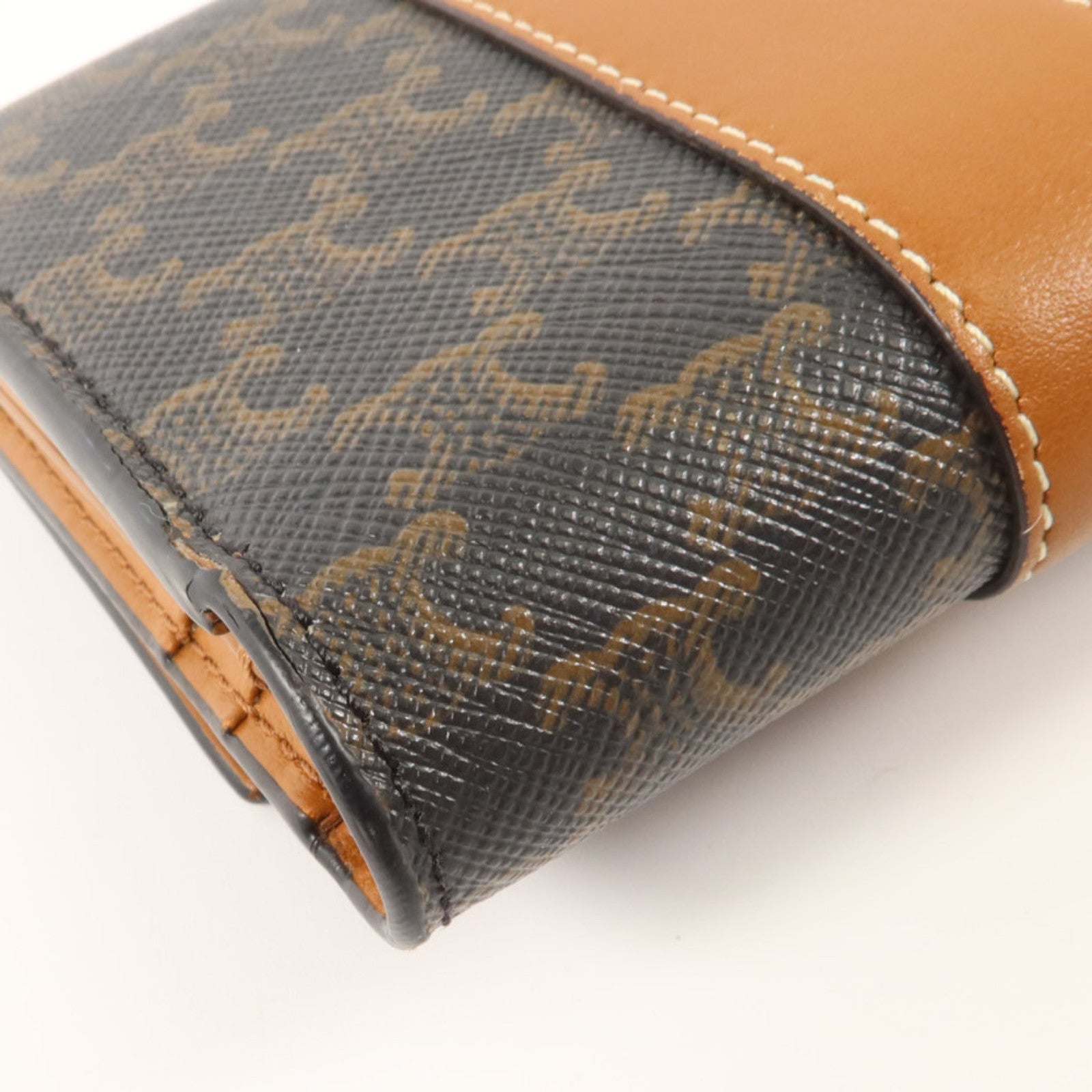 CELINE 塗層帆布Small Trifold Wallet金扣錢包