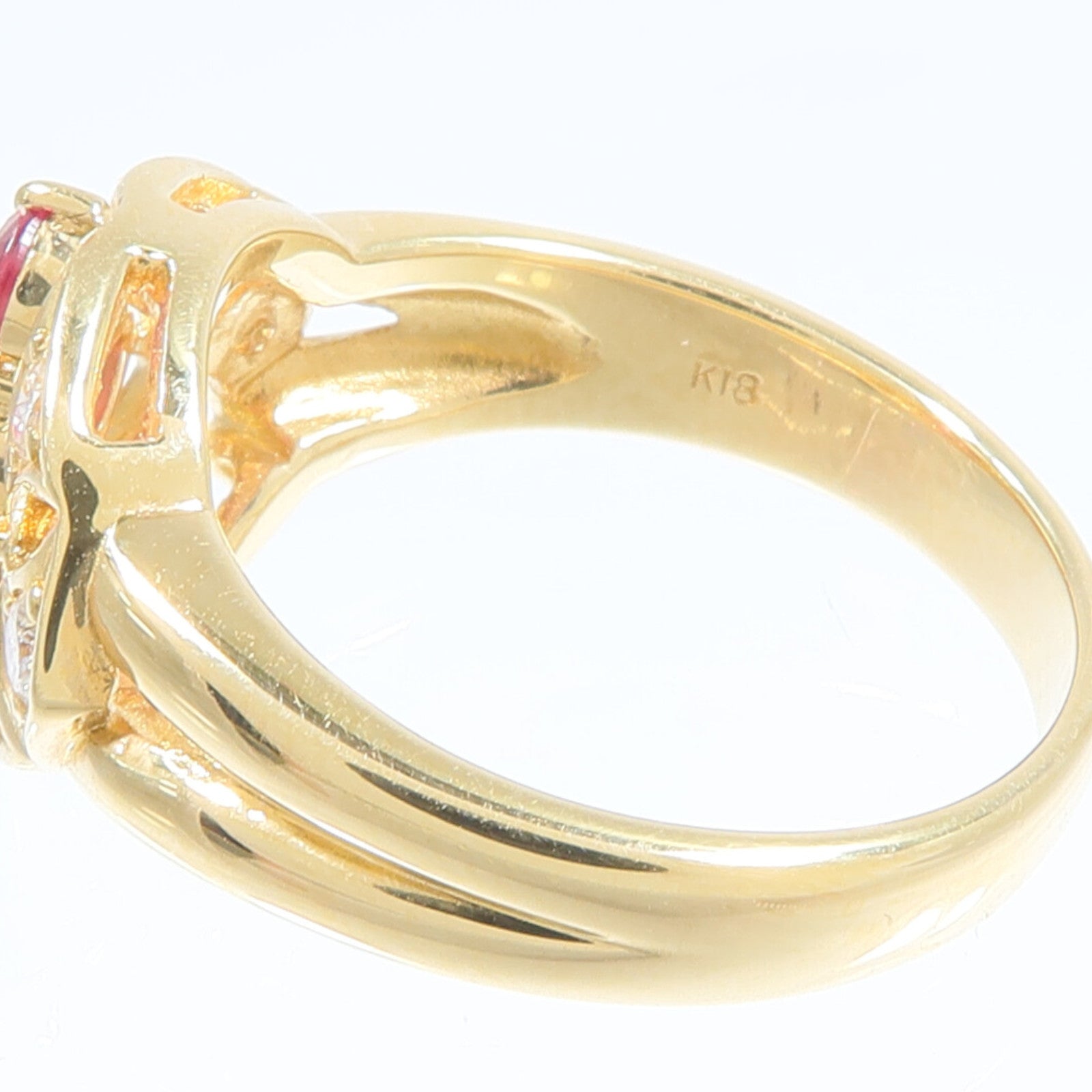 JEWELRY 18K黃金Ruby Diamond Ring紅寶石/鑽石戒指