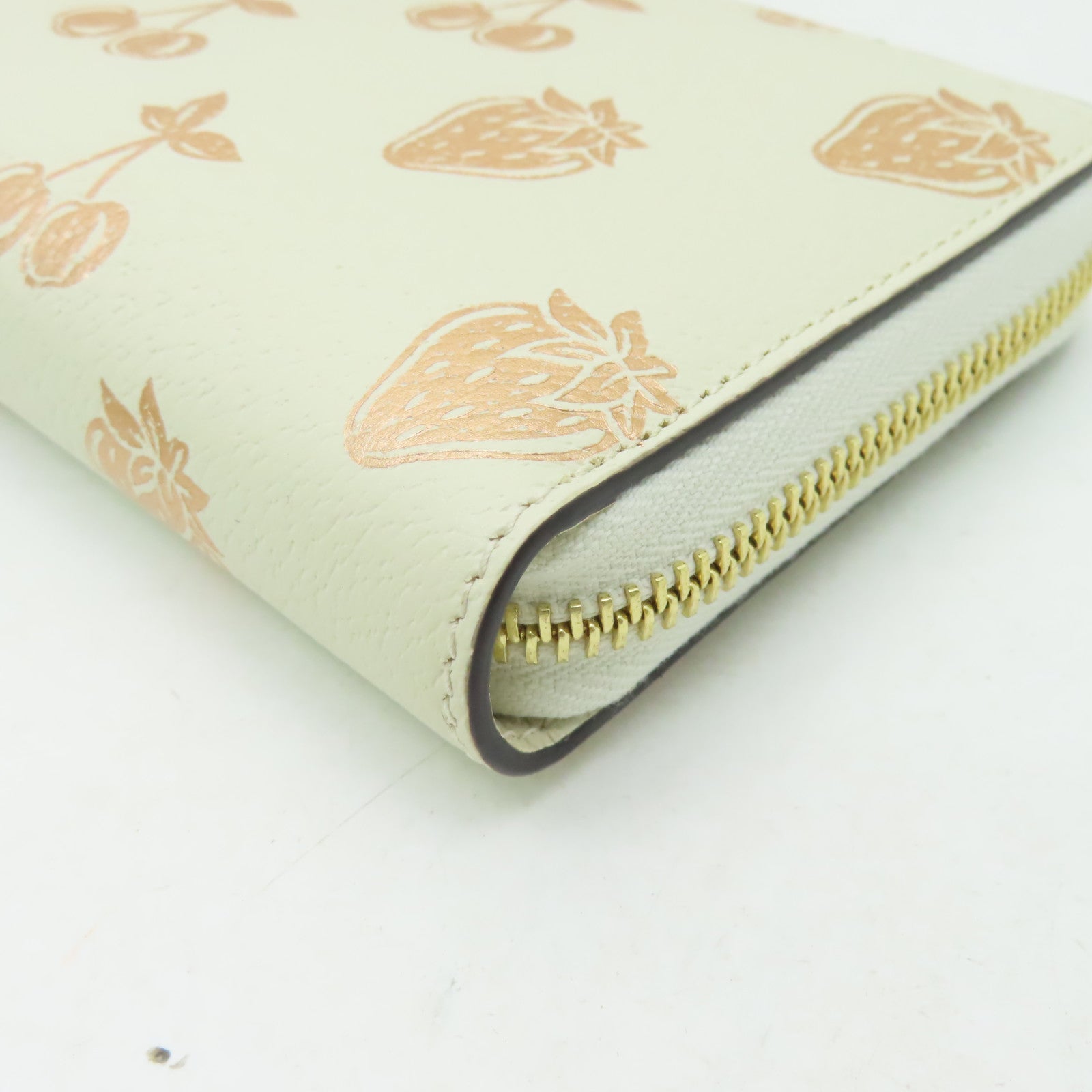 GUCCI 【激減優惠】牛皮皮革Long Wallet金扣長錢包米色