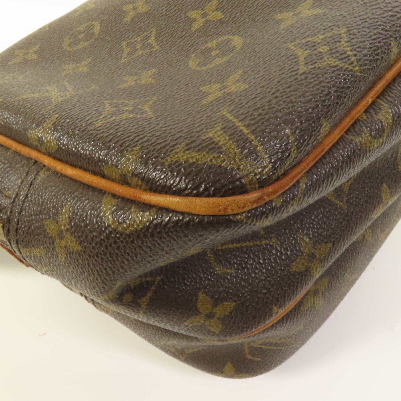LOUIS VUITTON Monogram Reporter PM金扣肩背袋棕色