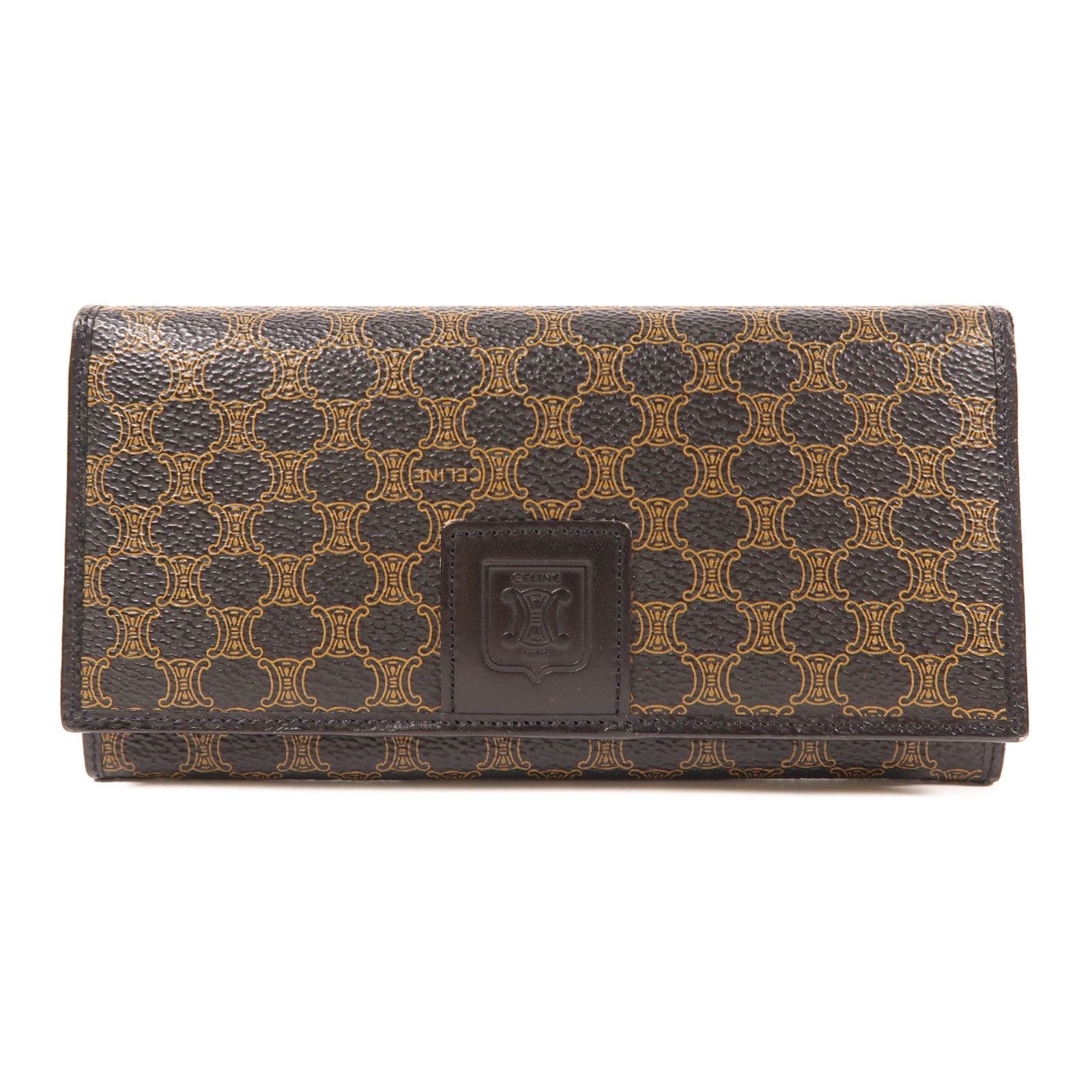 CELINE 皮革Vintage Long Wallet金扣長錢包
