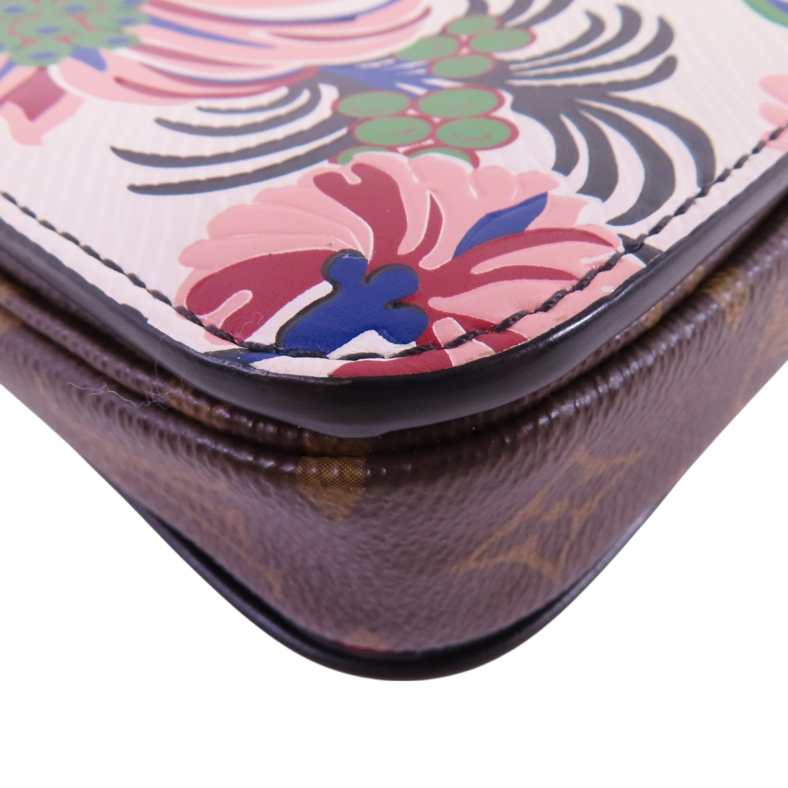 LOUIS VUITTON Epi Leather/Monogram Pochette Metis銀扣鏈帶手挽肩背兩用袋