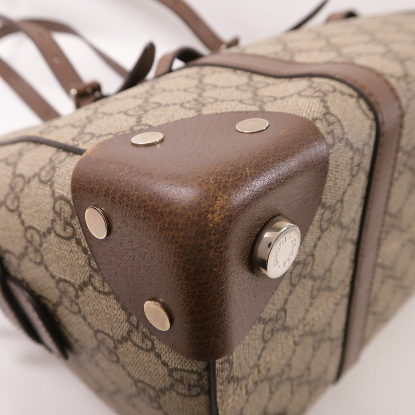 GUCCI 【激減優惠】塗層帆布GG Supreme Tote Bag銀扣手挽袋