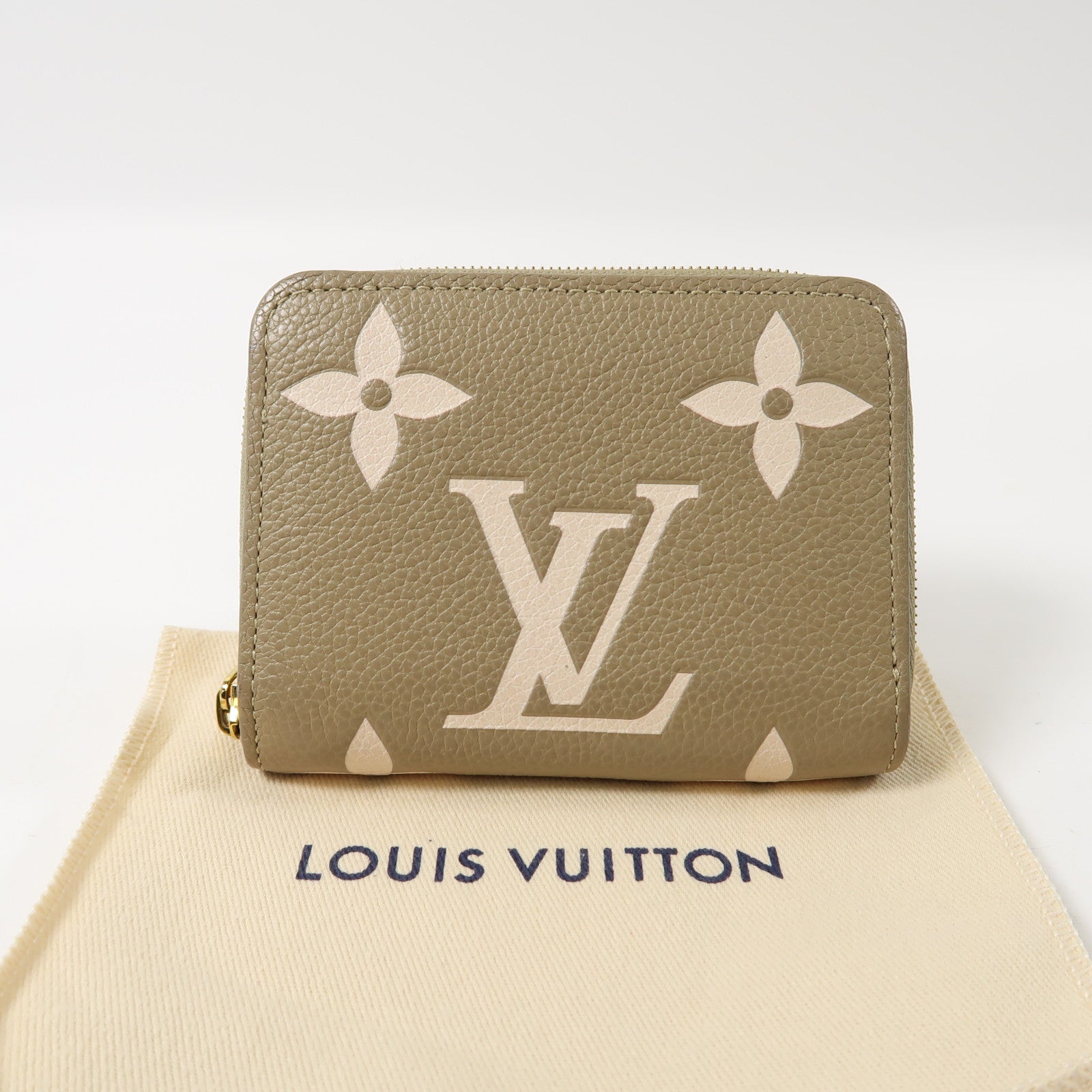 LOUIS VUITTON 【激減優惠】Monogram Empreinte Zippy Coin Purse金扣零錢包綠色/白色