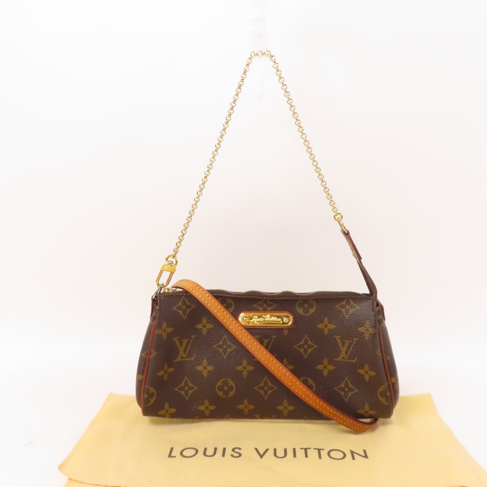 LOUIS VUITTON Monogram Eva金扣手挽肩背兩用袋啡色