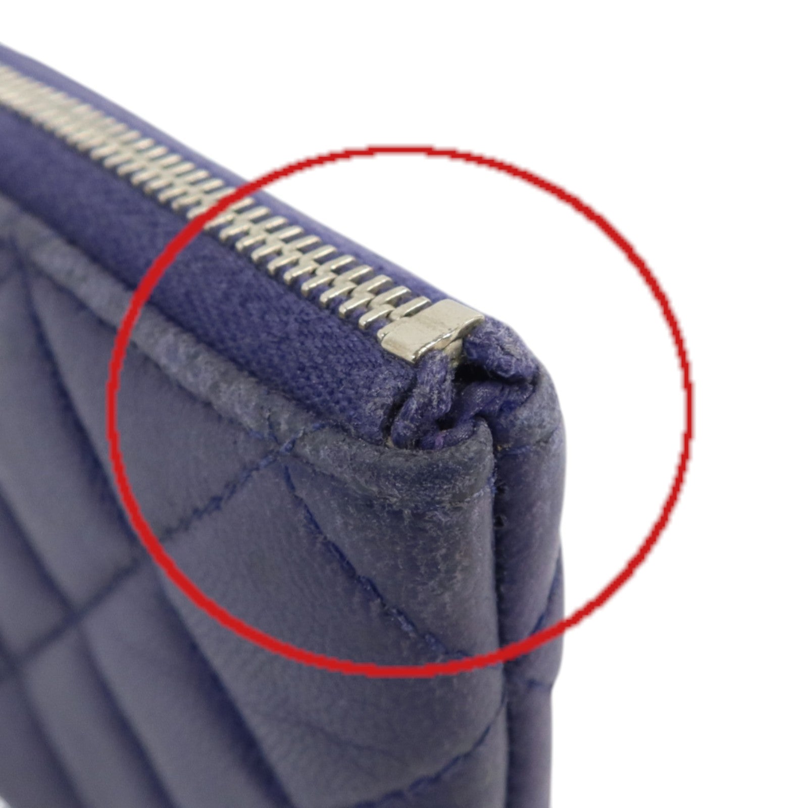 CHANEL 羊皮皮革Mini Zipped Pouch銀扣手拿包