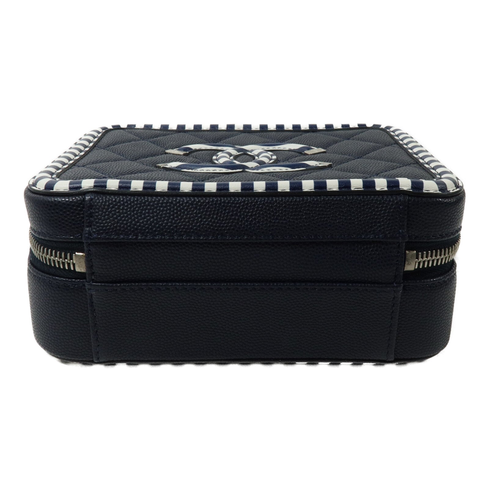 CHANEL 牛皮皮革Vanity Case鏈帶手挽肩背兩用袋