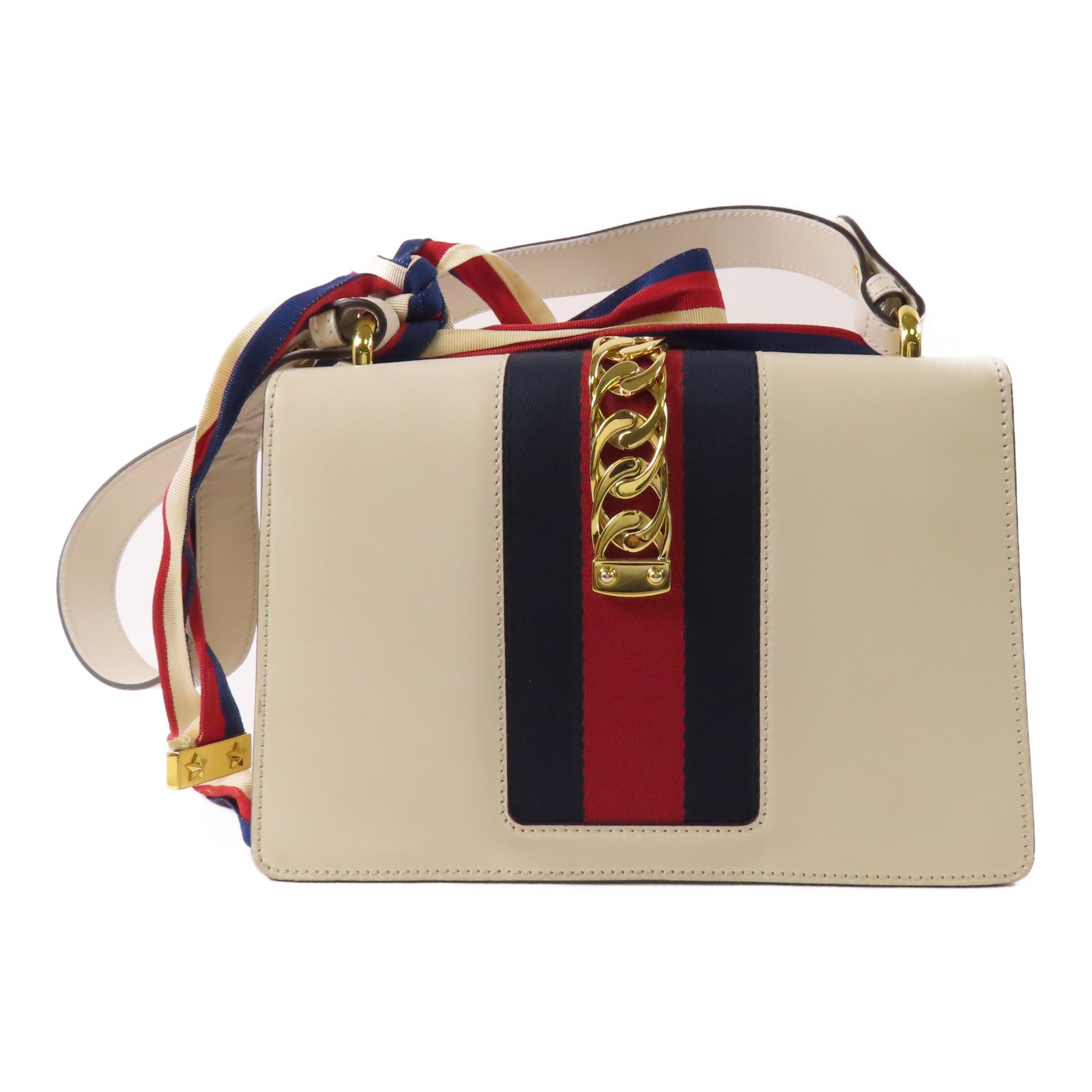 GUCCI 牛皮皮革Sylvie金扣肩背袋