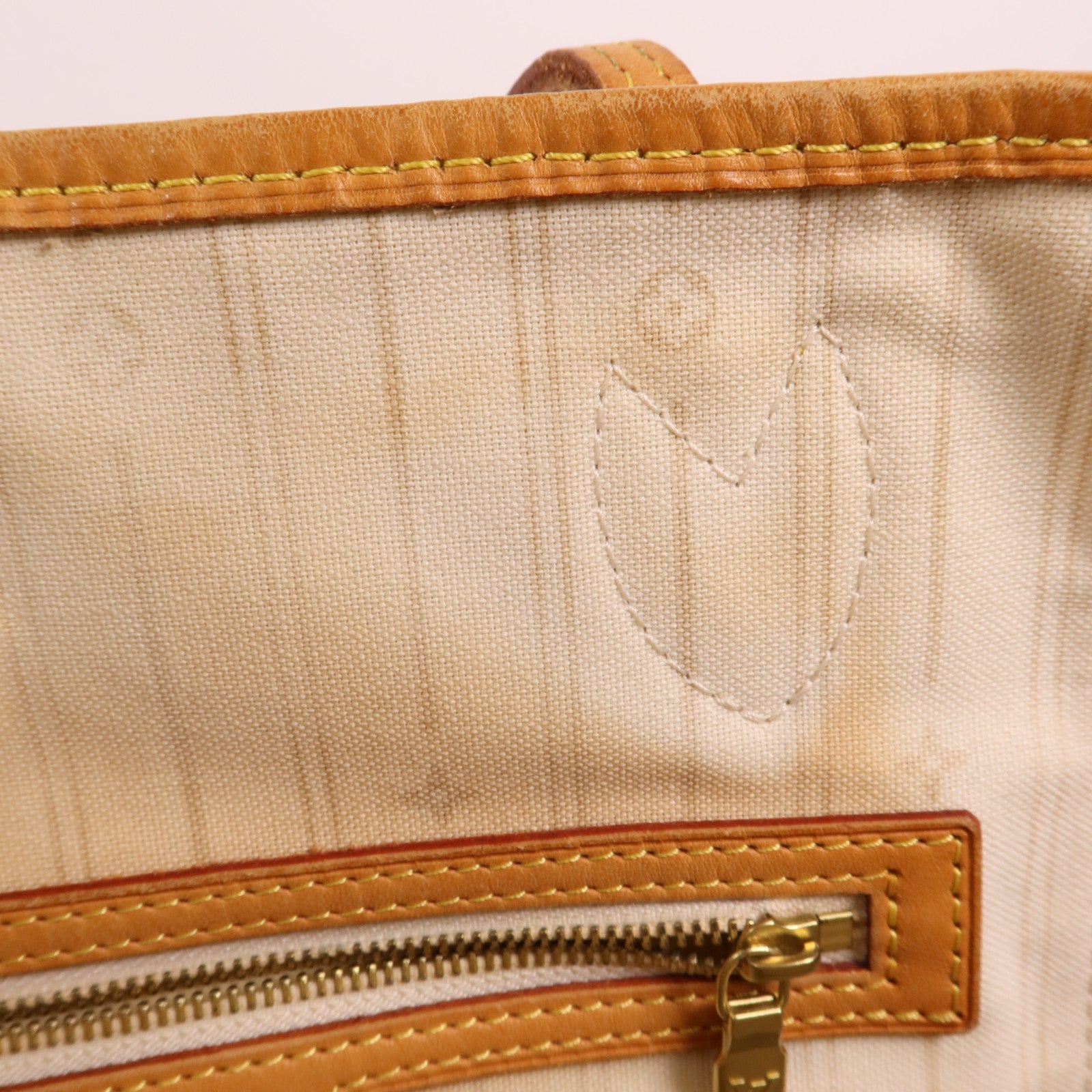 LOUIS VUITTON Damier Azur Neverfull MM金扣手挽袋