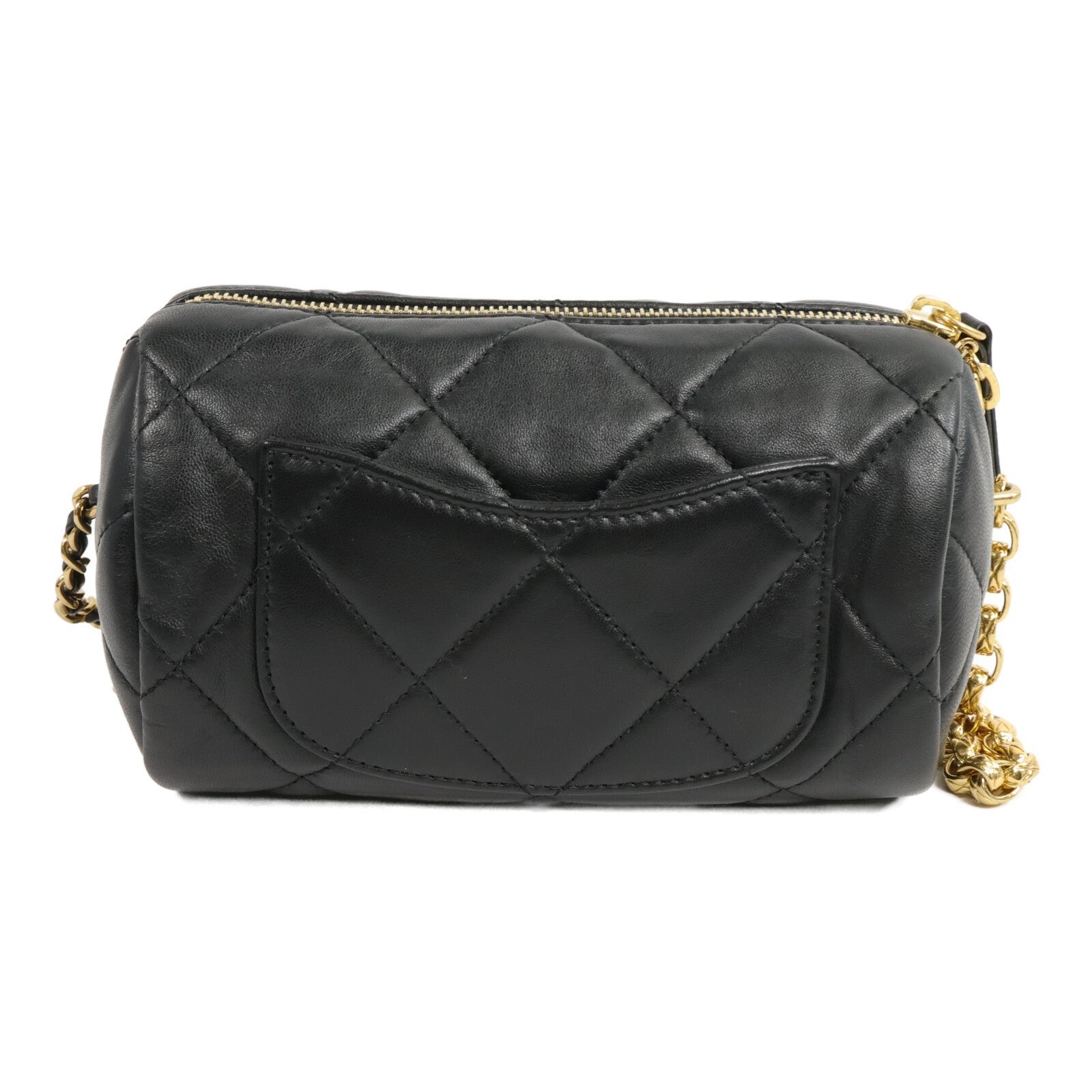 CHANEL 羊皮皮革Mini Bowling鏈帶肩背袋