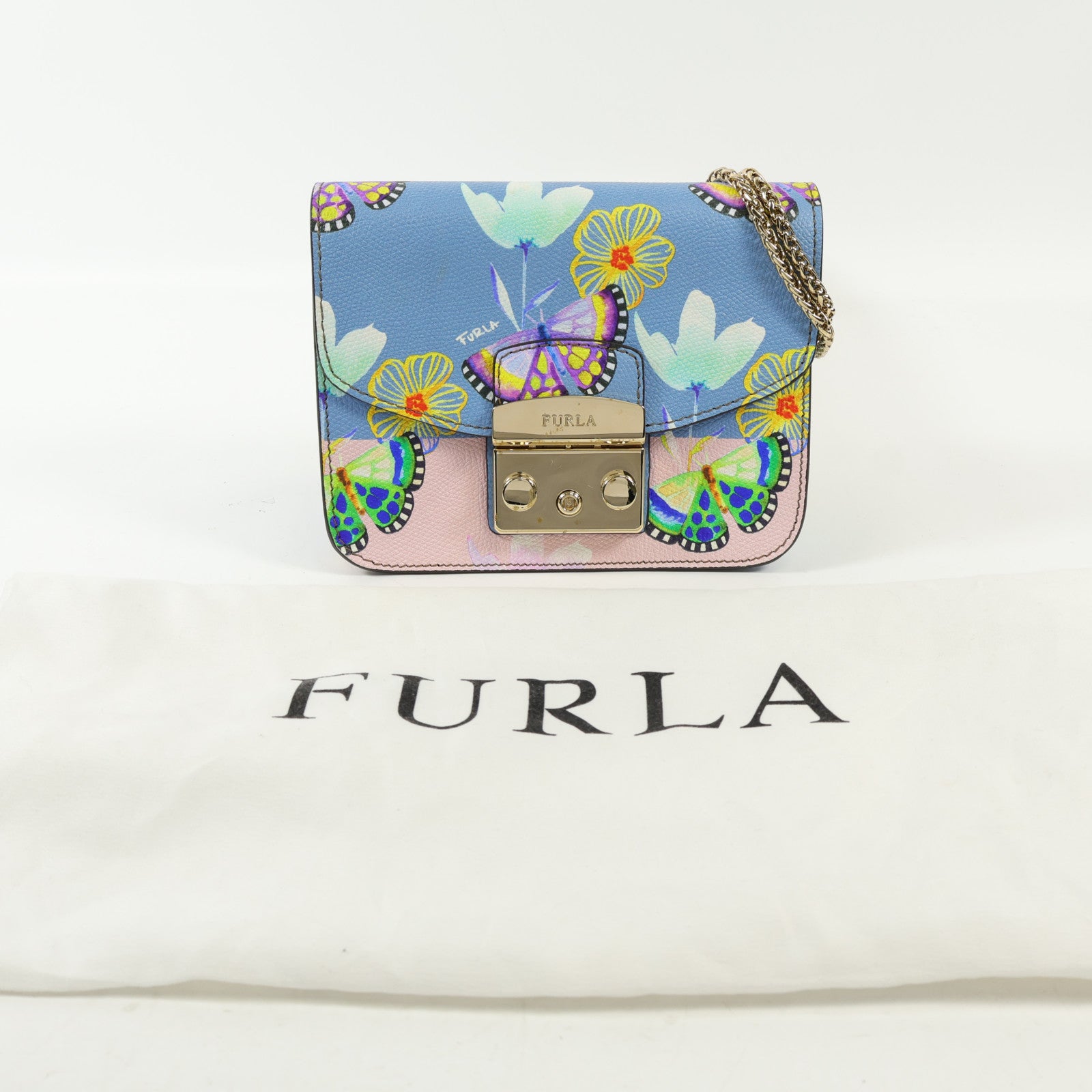Furla 牛皮皮革Shoulder Bag金扣肩背袋