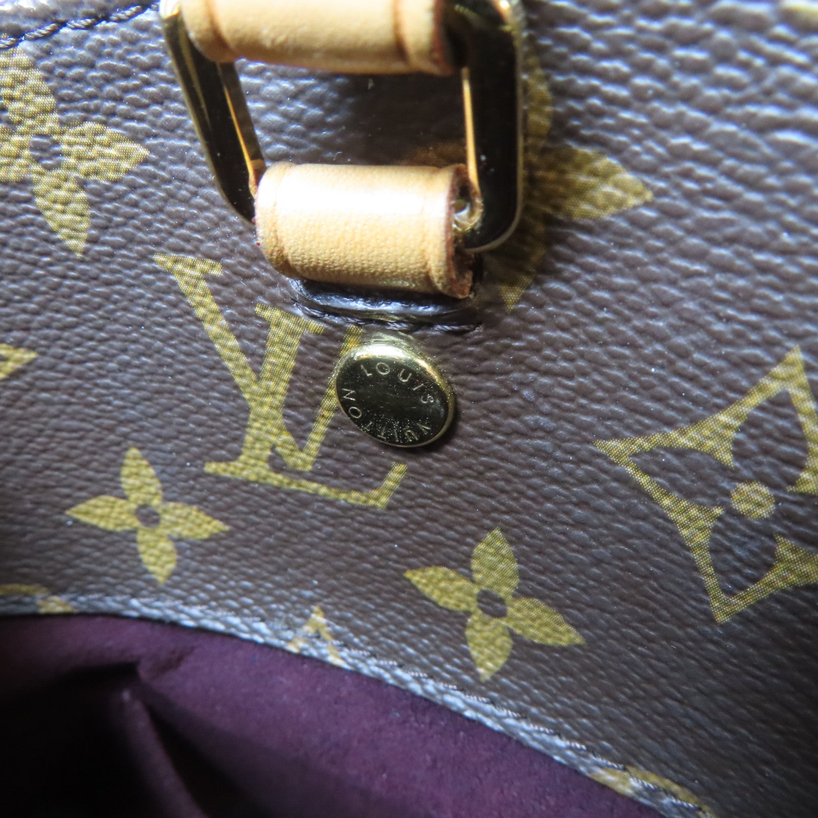 LOUIS VUITTON Monogram Montaigne MM金扣手挽肩背兩用袋啡色