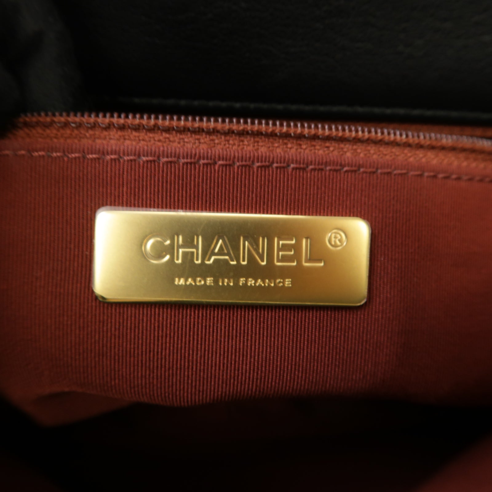 CHANEL 菱格羊皮皮革Chanel 19 Chain Shoulder金扣/銀扣鏈帶手挽肩背兩用袋黑色