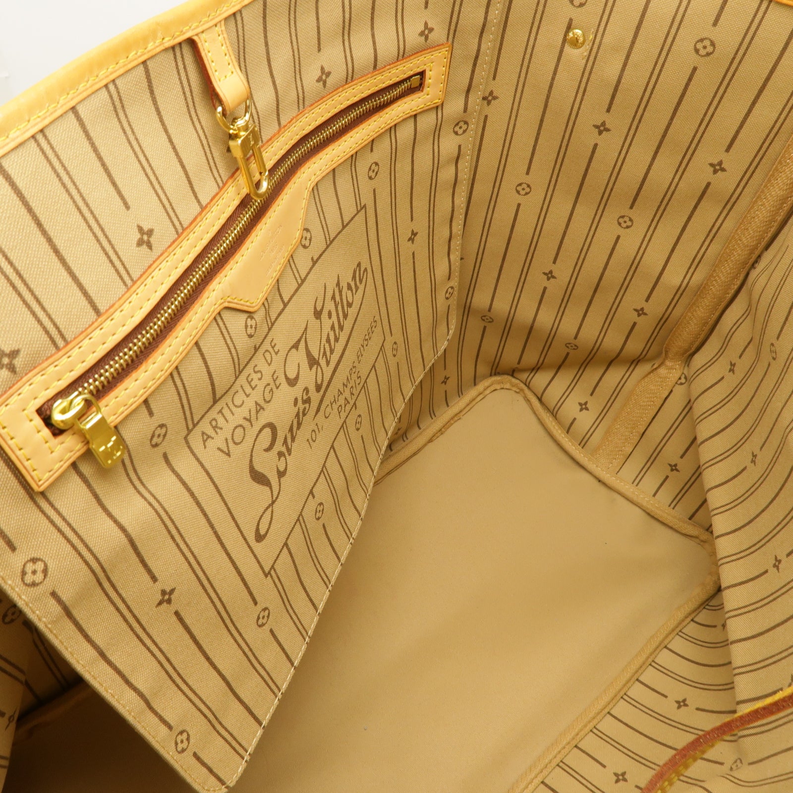LOUIS VUITTON 【激減優惠】Monogram Neverfull GM金扣手挽袋棕色
