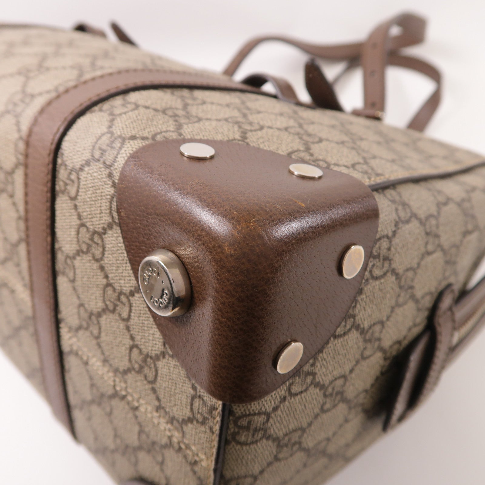 GUCCI 【激減優惠】塗層帆布GG Supreme Tote Bag銀扣手挽袋