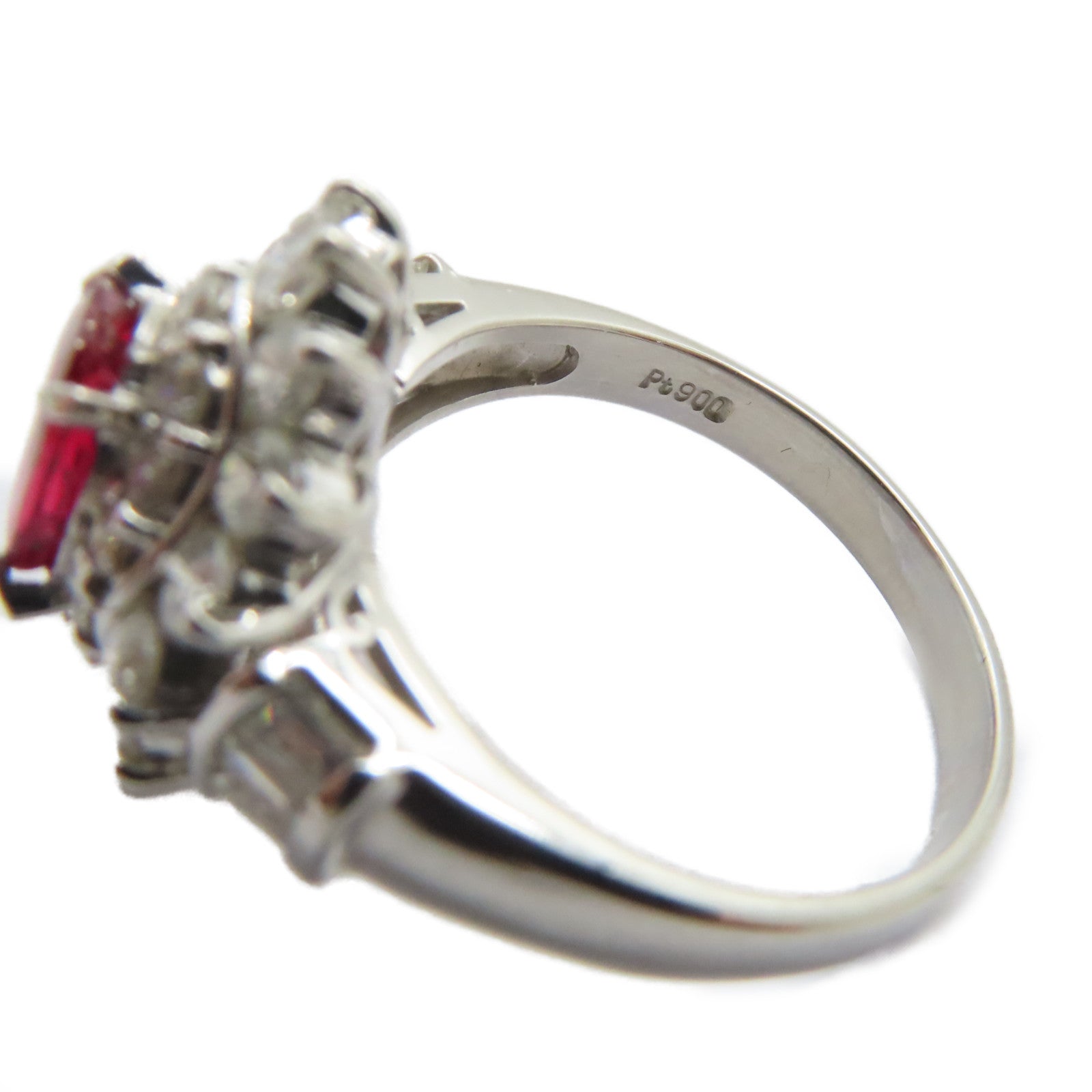 JEWELRY 【激減優惠】PT900鉑金Ruby Diamond Ring 0.97ct紅寶石/1.17ct鑽石戒指US#7