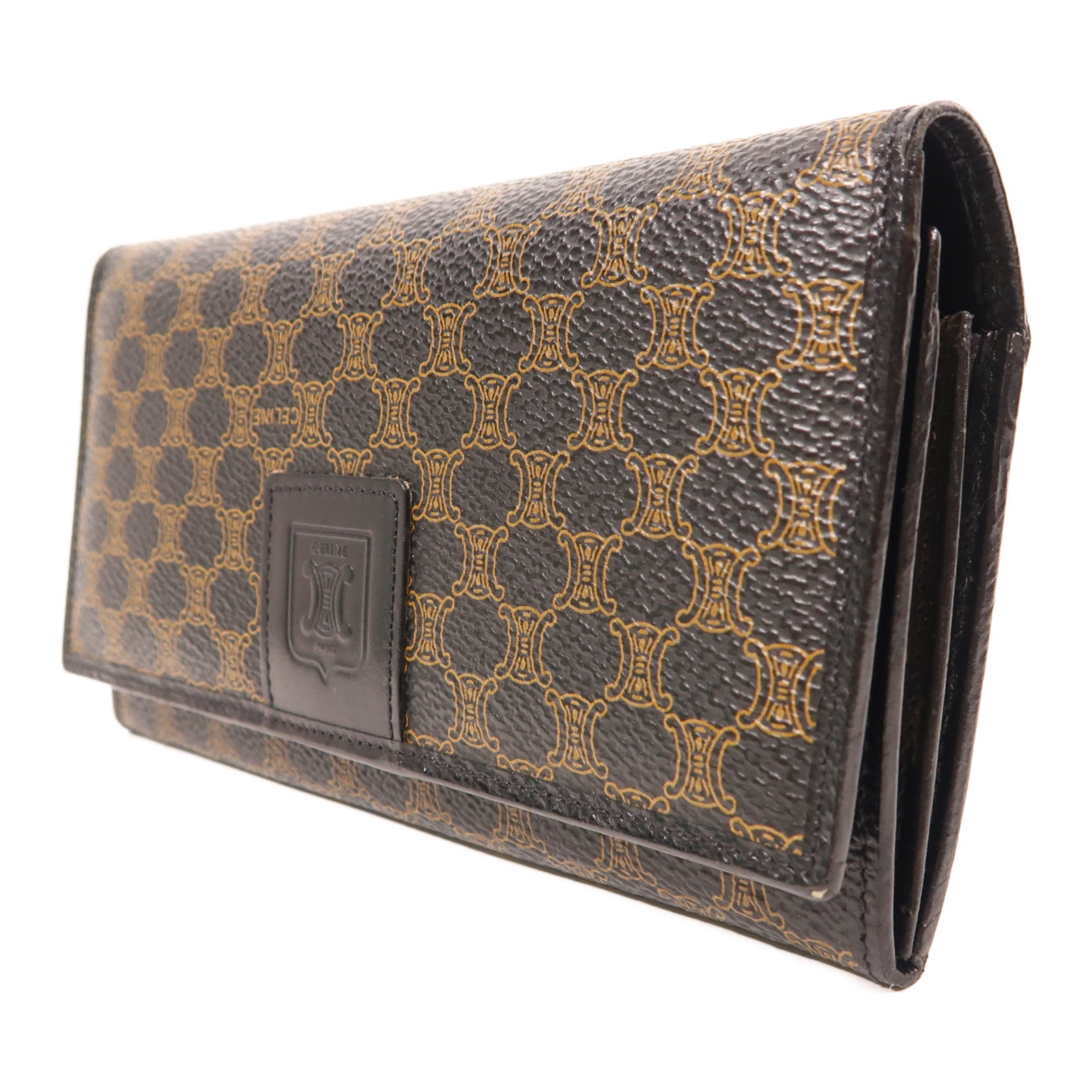 CELINE 皮革Vintage Long Wallet金扣長錢包