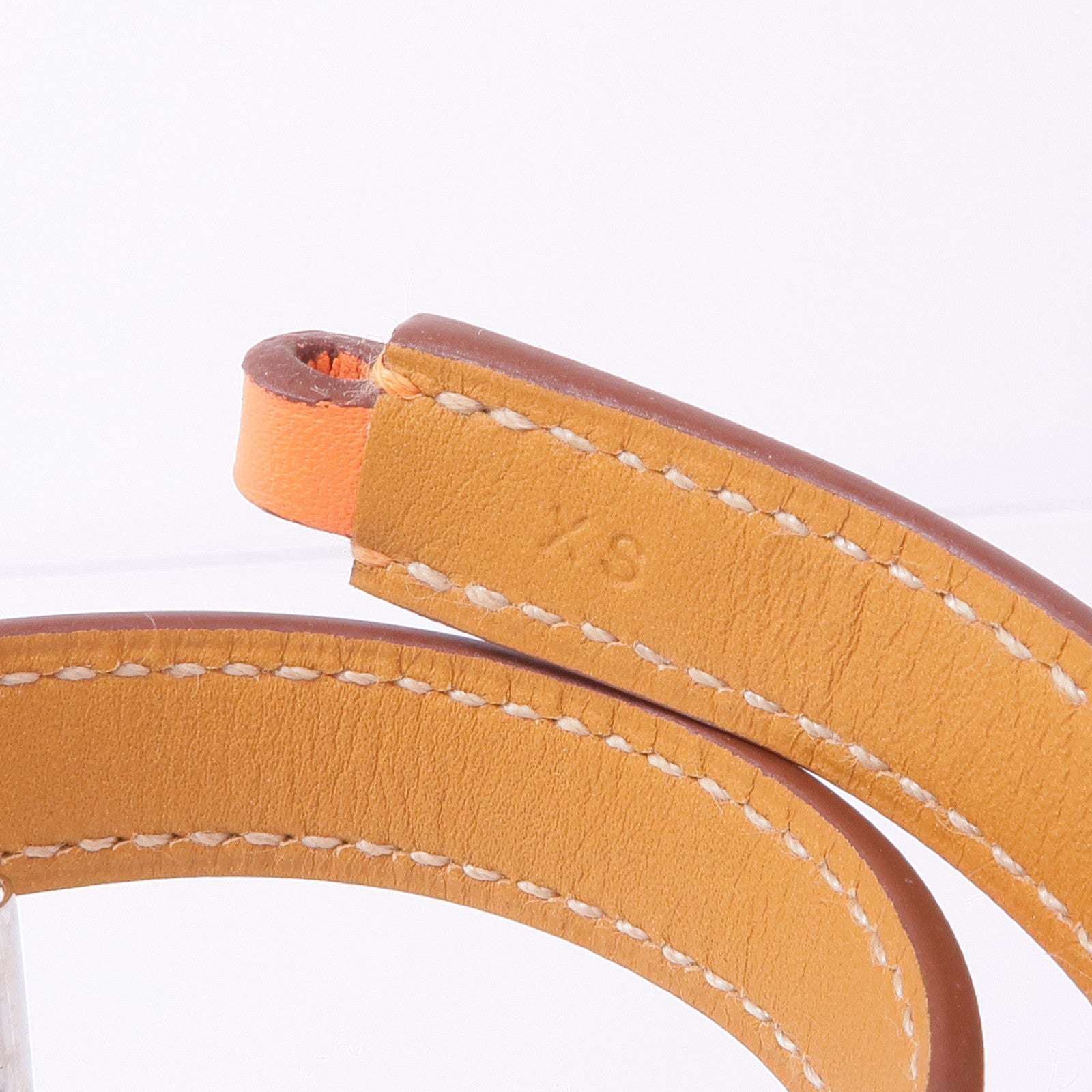 HERMES 【萬聖節商品】皮革Rivale Double Tour銀扣手帶