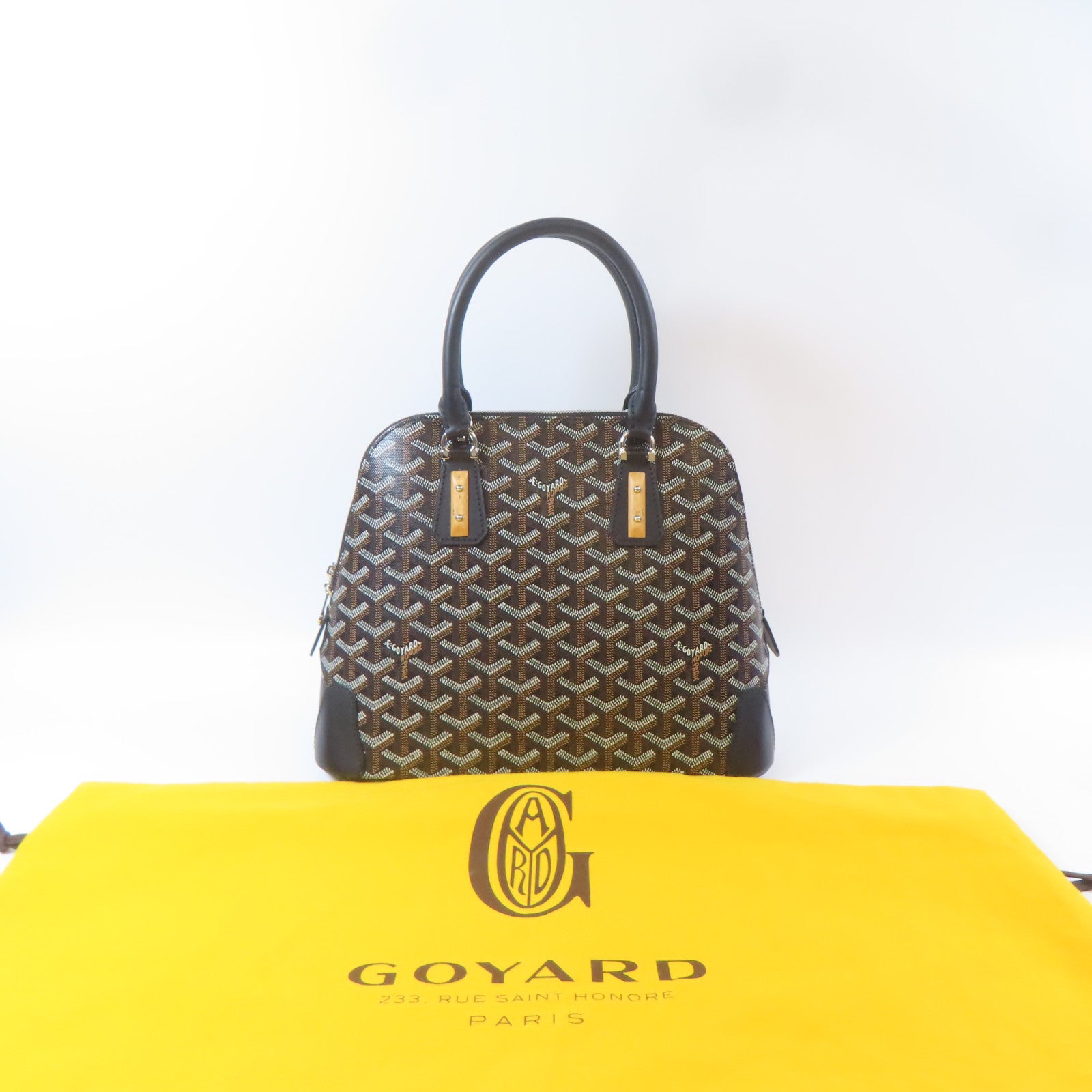 GOYARD 塗層帆布Vendome銀扣手挽袋黑色