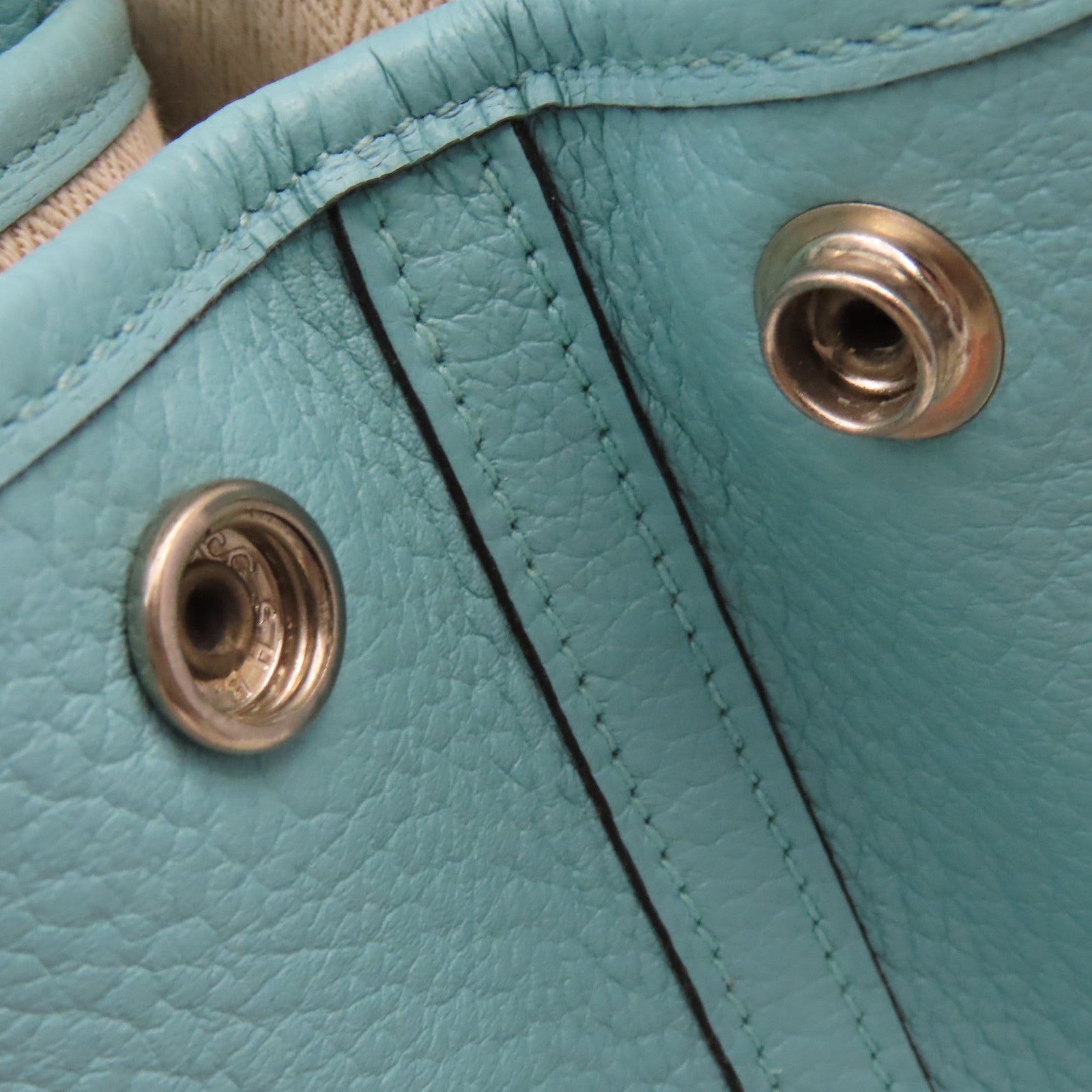 HERMES Negonda皮革Garden Party TPM Medium Tote Bag銀扣手挽袋3P Bleu Atoll馬龍藍色
