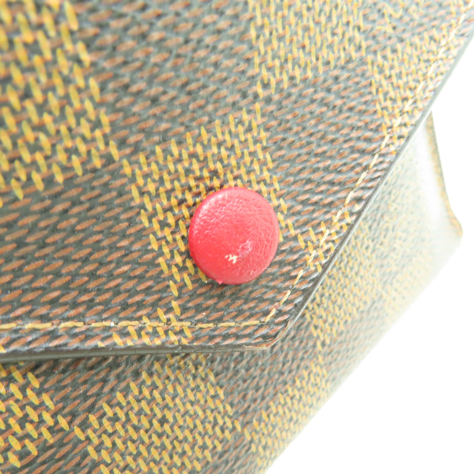 LOUIS VUITTON Damier Ebene Victorine Wallet金扣錢包棕色紅色