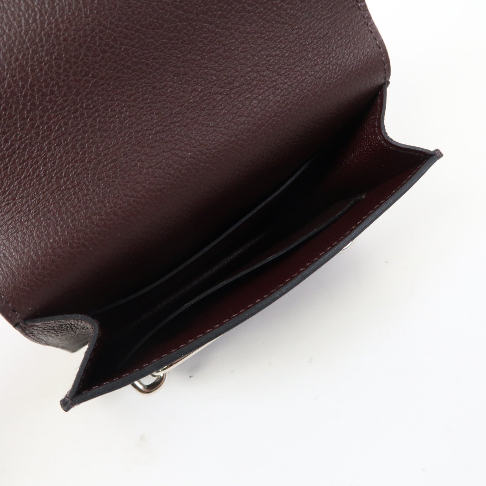 HERMES 【激減優惠】Evercolor皮革Roulis Slim Wallet銀扣錢包紅色/藍色