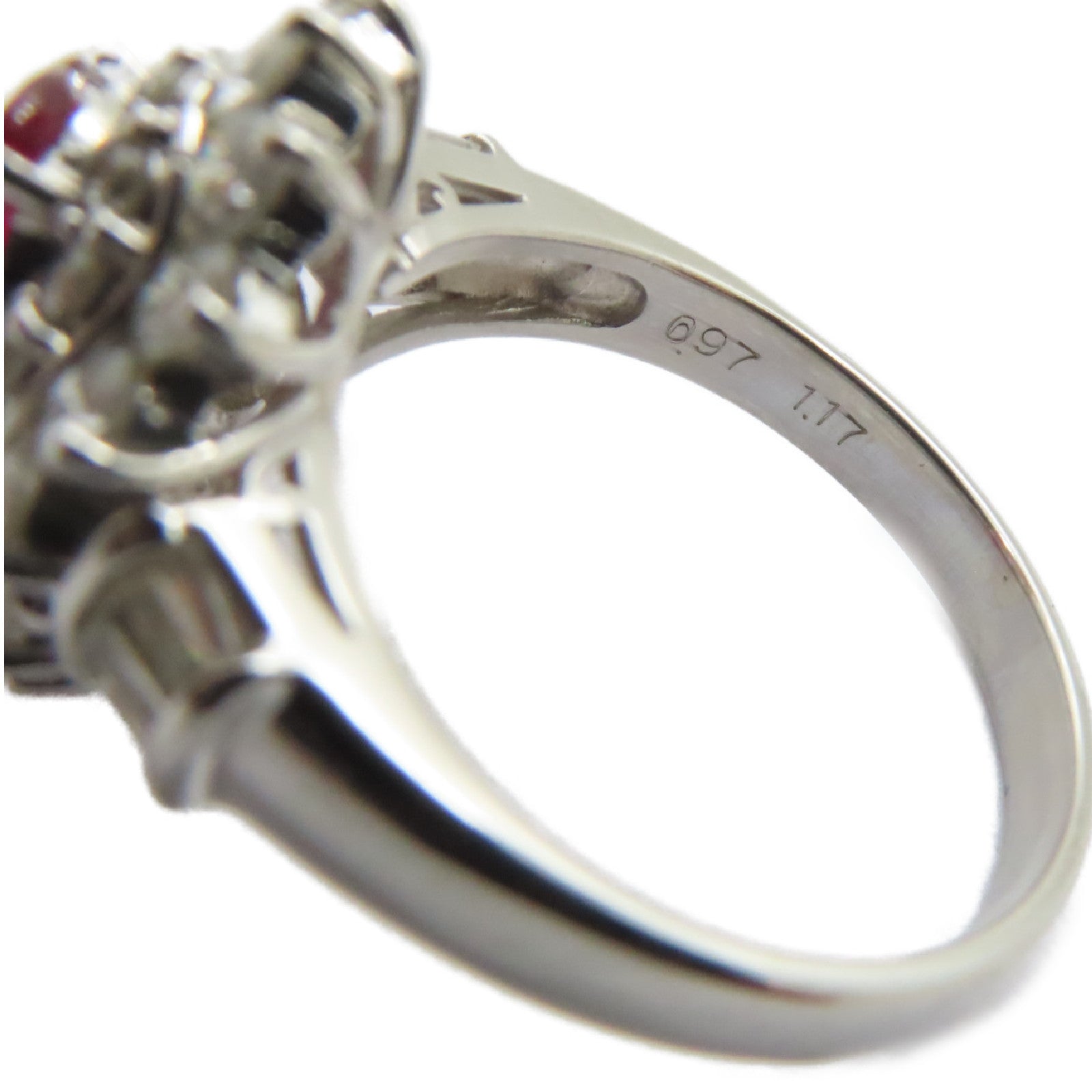 JEWELRY 【激減優惠】PT900鉑金Ruby Diamond Ring 0.97ct紅寶石/1.17ct鑽石戒指US#7