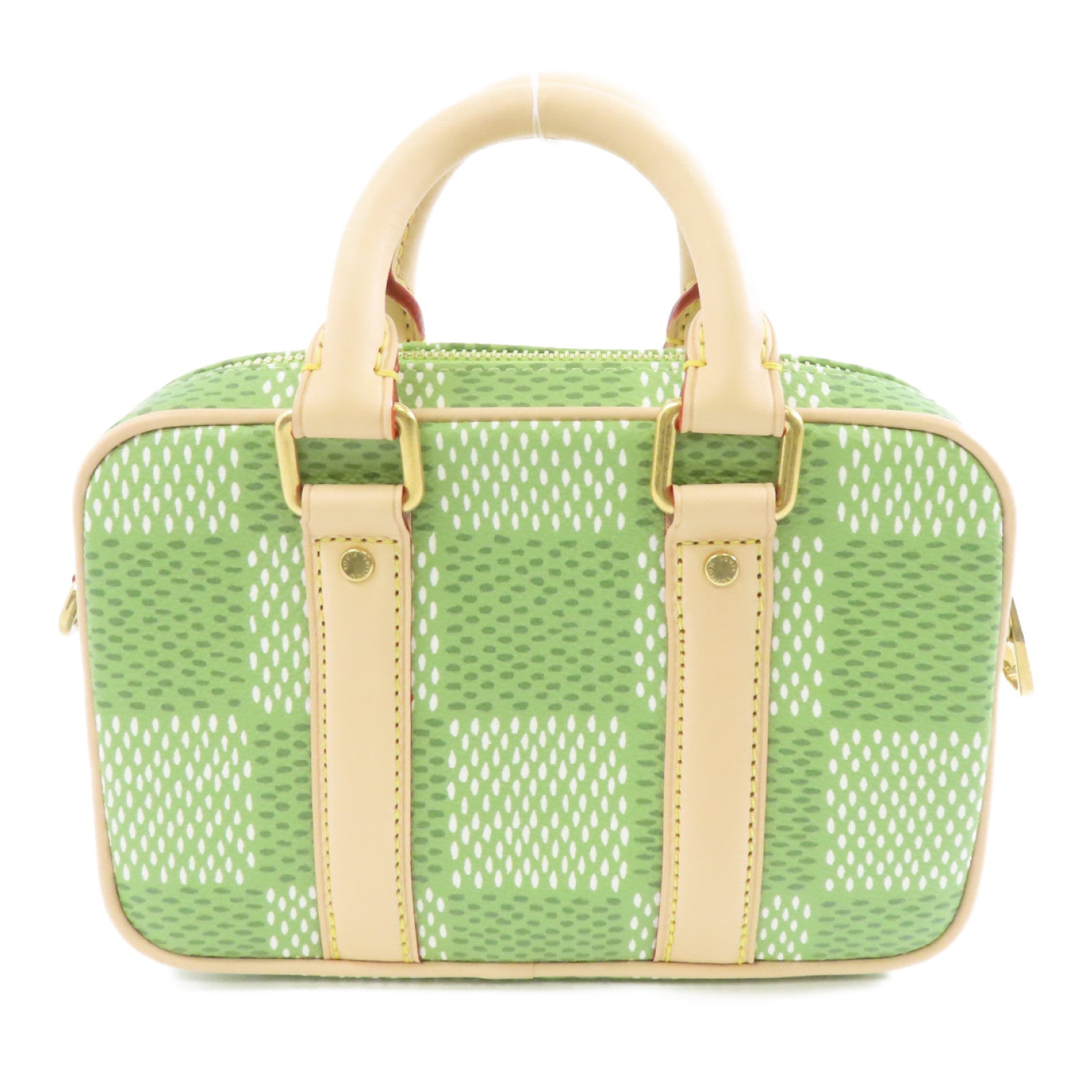 LOUIS VUITTON Green Damier Nano Porte Documents Voyage金扣手挽肩背兩用袋綠色