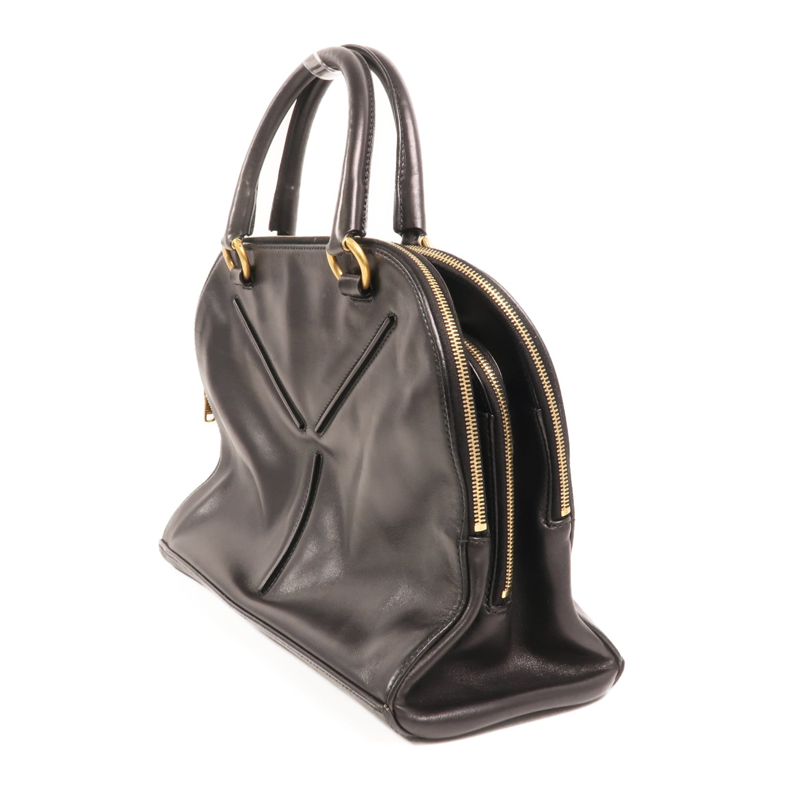 SAINT LAURENT 羊皮皮革Rive Gauche 32金扣手挽袋