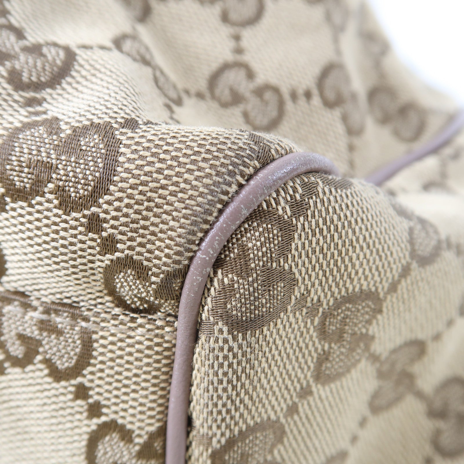 GUCCI 帆布Sukey Tote金扣手挽袋棕色