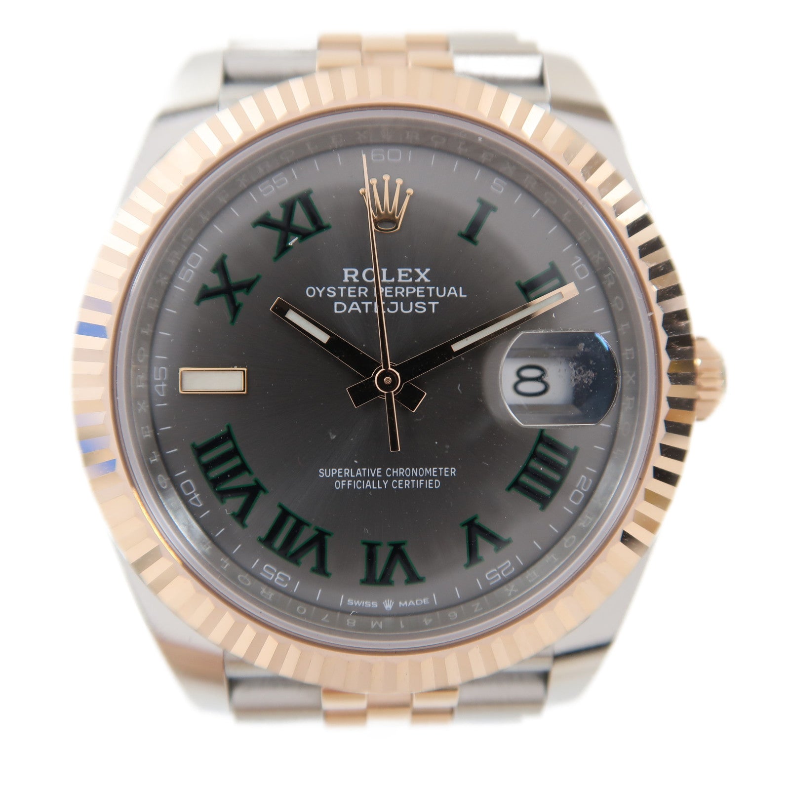 ROLEX Datejust 18K玫瑰金/不鏽鋼手錶自動機芯灰色