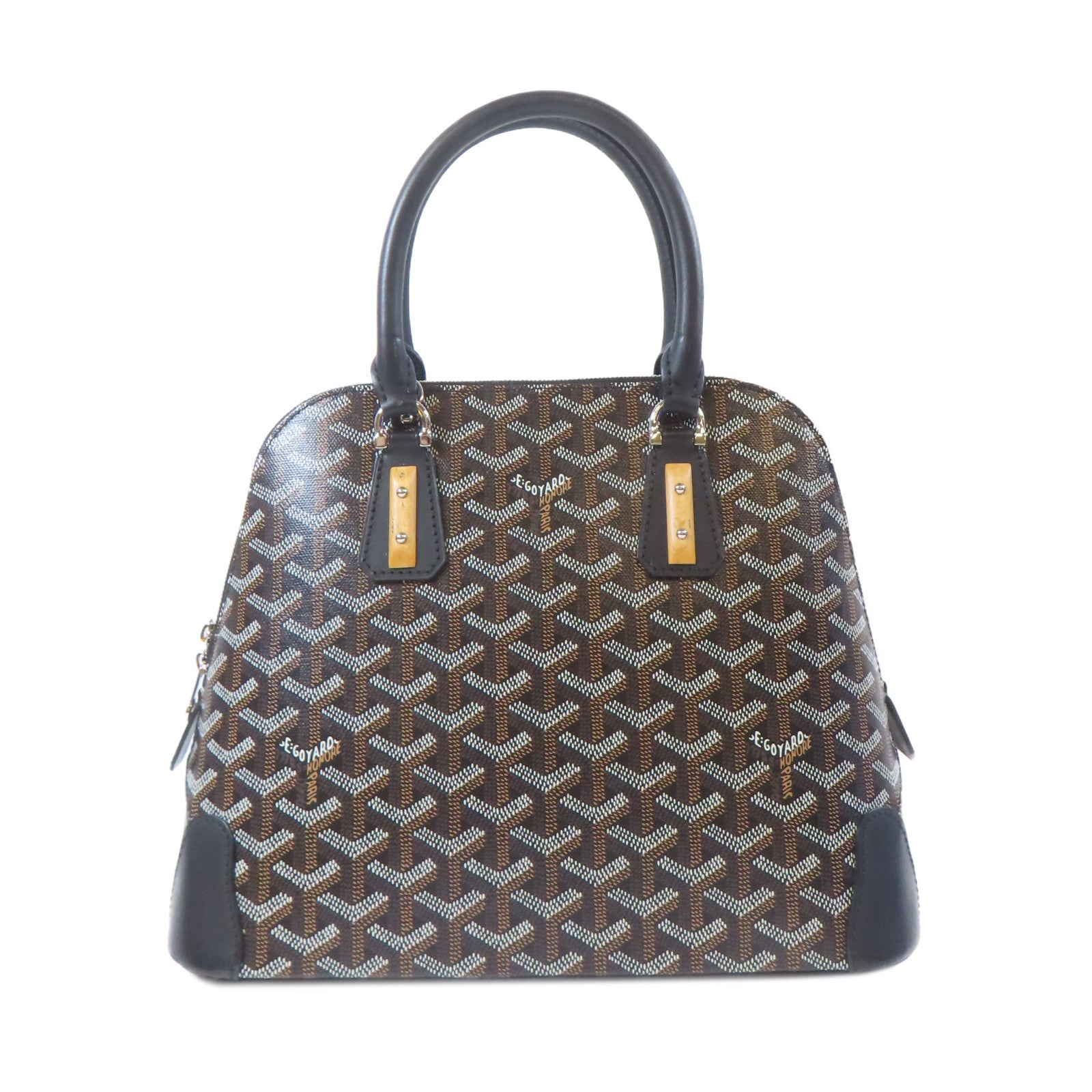 GOYARD 塗層帆布Vendome銀扣手挽袋黑色