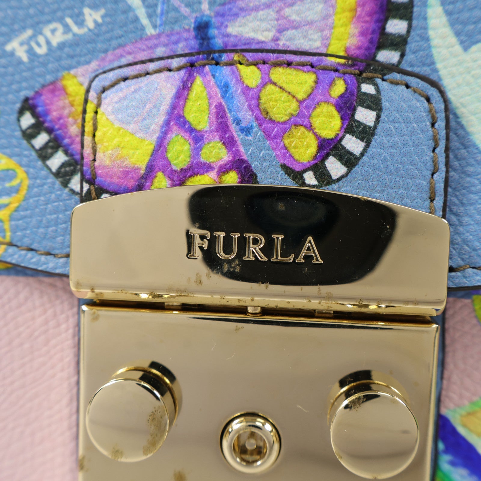 Furla 牛皮皮革Shoulder Bag金扣肩背袋