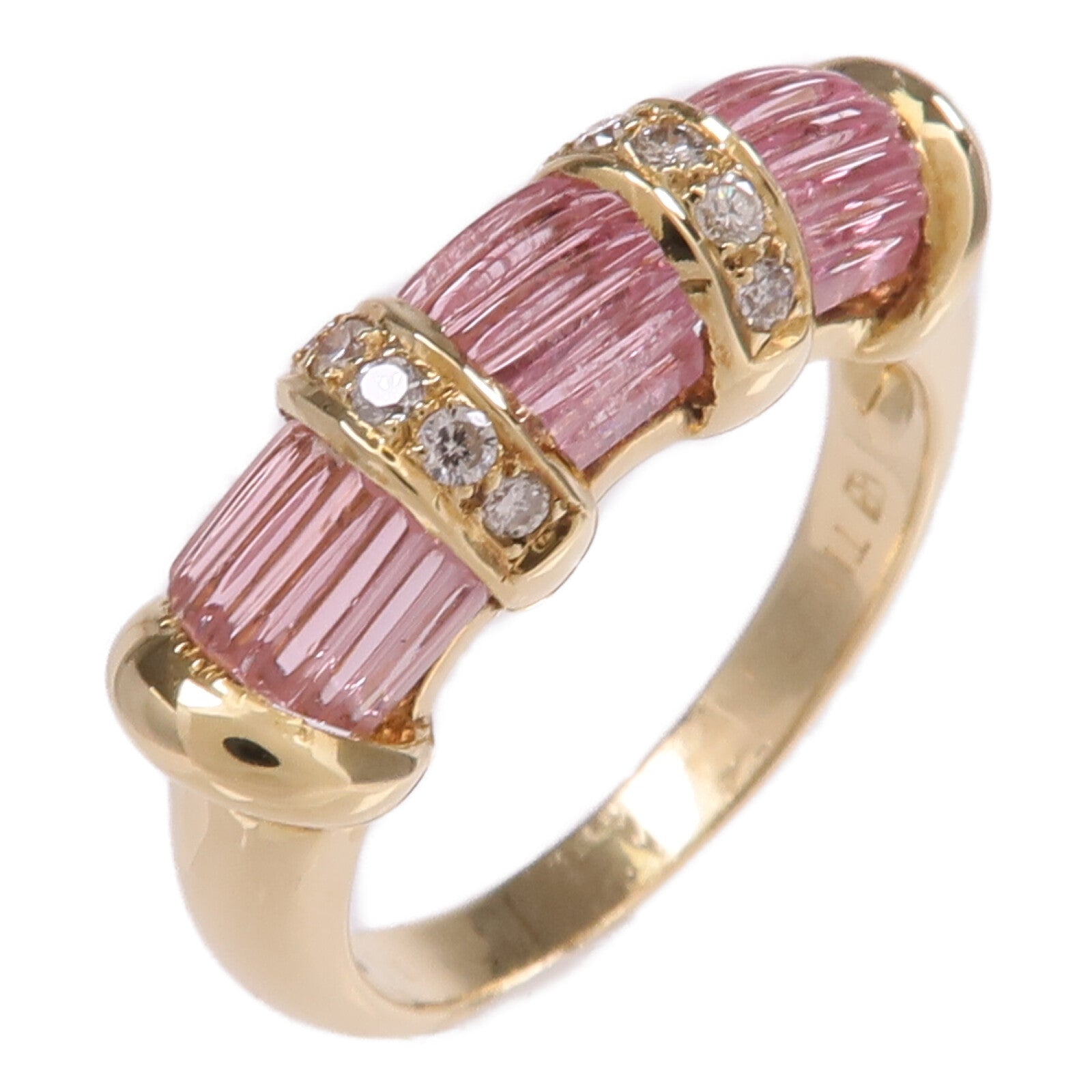 JEWELRY 【激減優惠】18K黃金Tourmaline Diamond Ring碧璽/鑽石戒指US#7