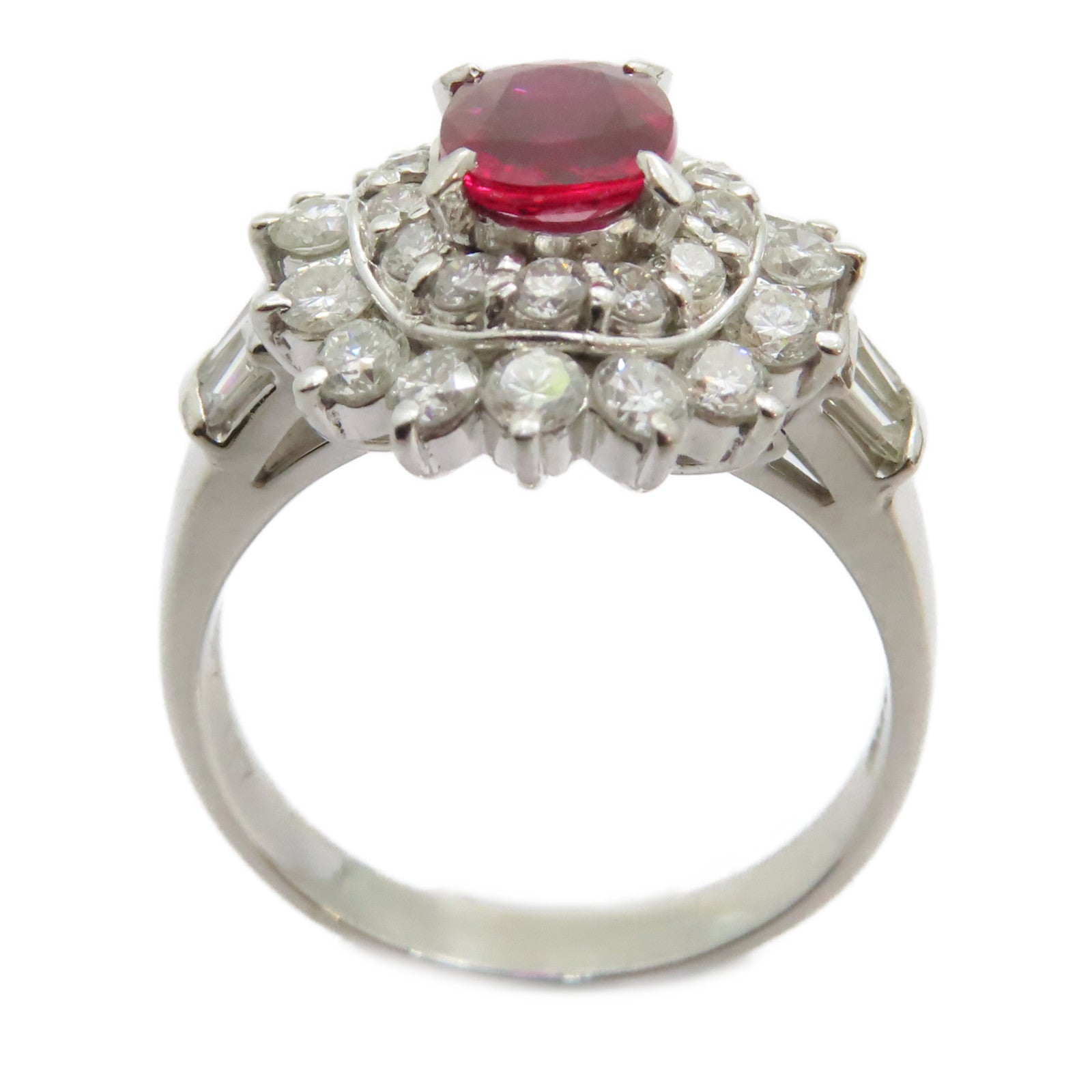 JEWELRY 【激減優惠】PT900鉑金Ruby Diamond Ring 0.97ct紅寶石/1.17ct鑽石戒指US#7