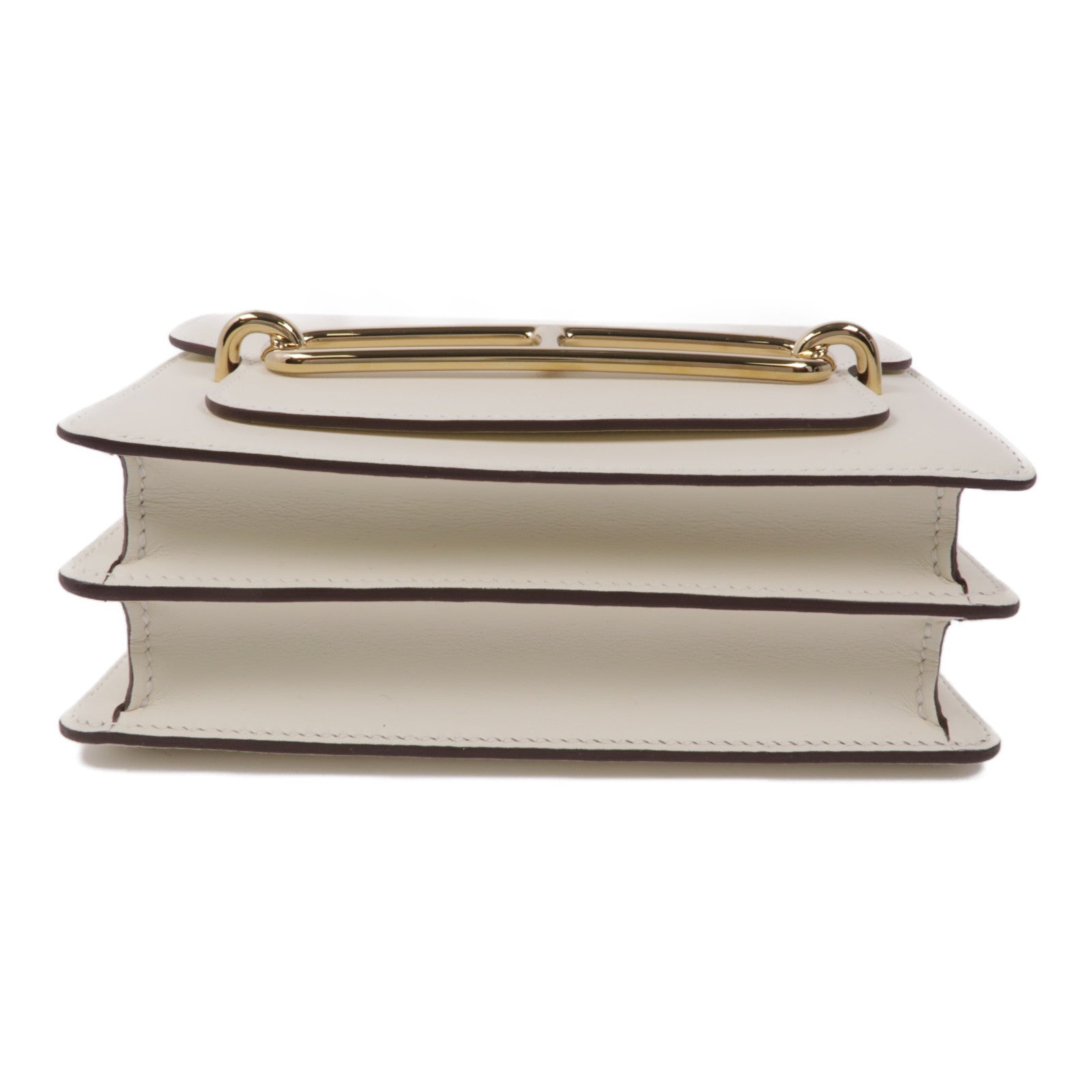 HERMES Swift皮革Mini Roulis金扣肩背袋Nata