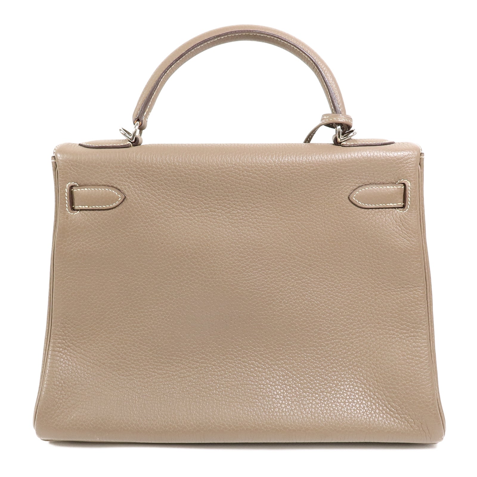 HERMES Clemence皮革Kelly 32手挽肩背兩用袋Etoupe