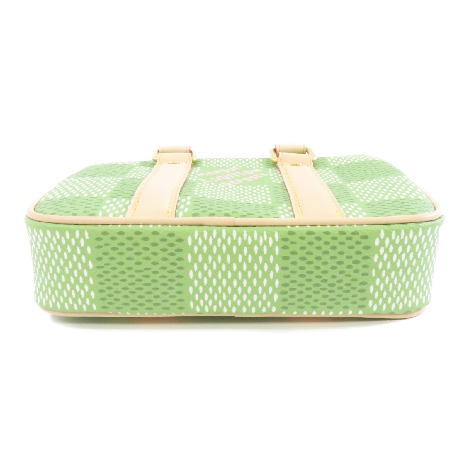 LOUIS VUITTON Green Damier Nano Porte Documents Voyage金扣手挽肩背兩用袋綠色