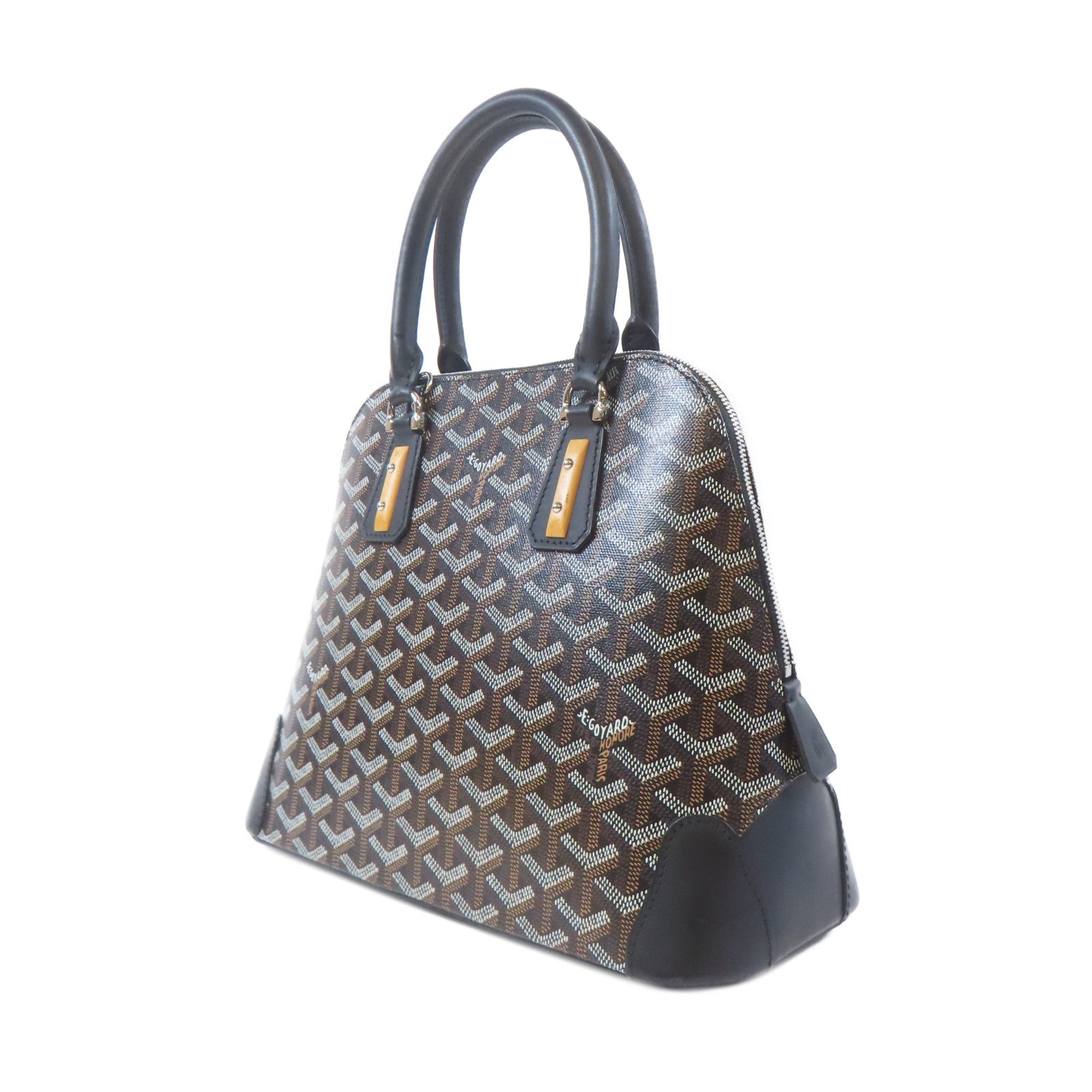 GOYARD 塗層帆布Vendome銀扣手挽袋黑色