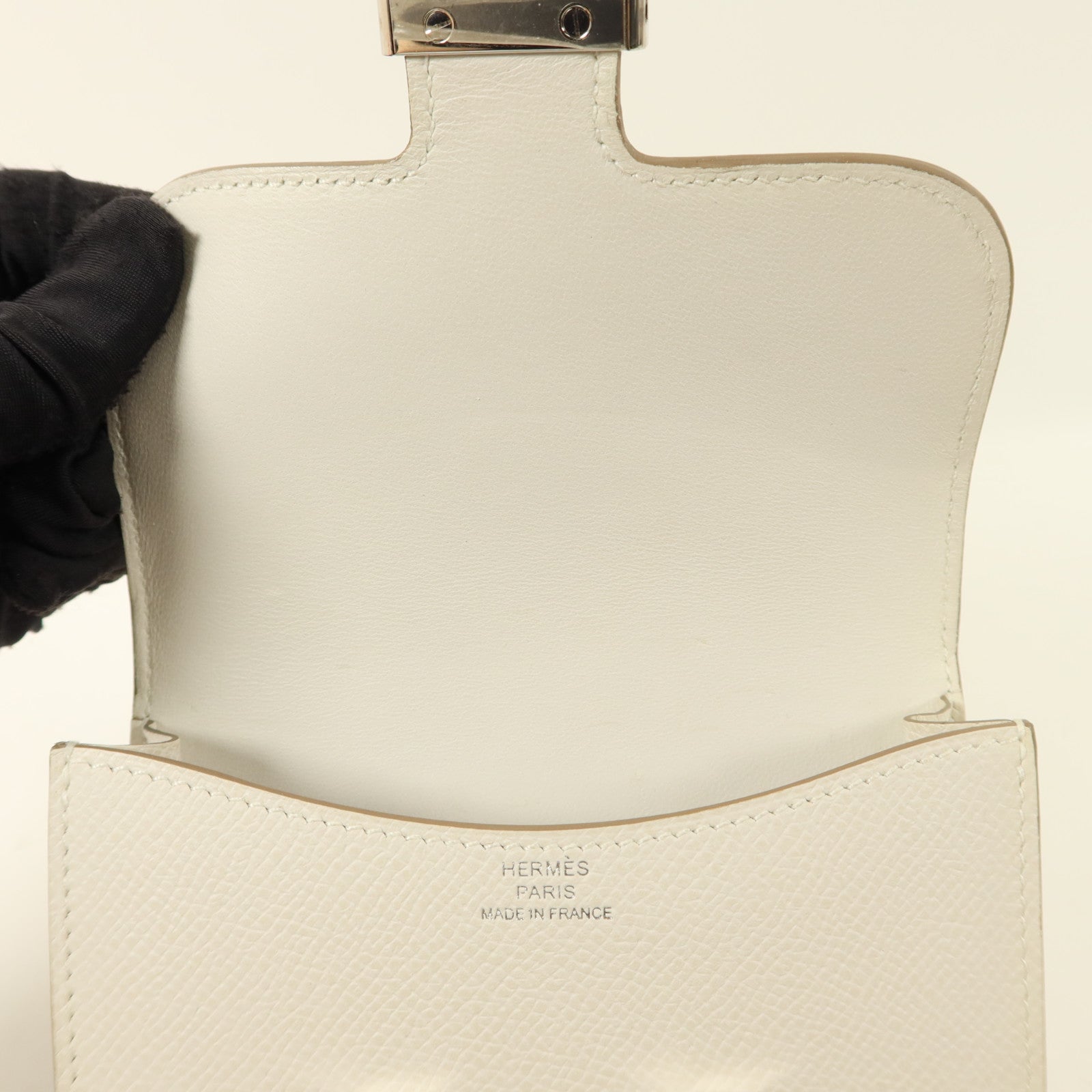 HERMES Epsom皮革Constance Slim錢包Blanc