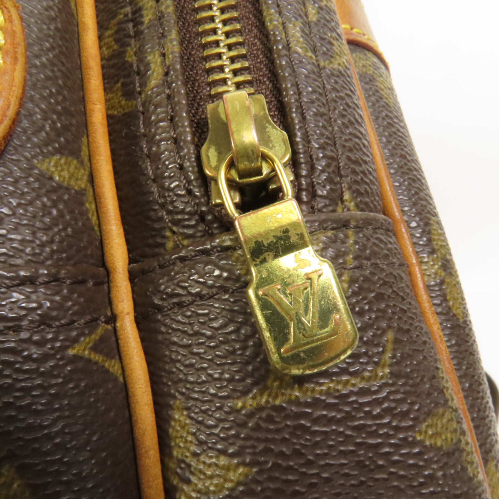 LOUIS VUITTON Monogram Reporter PM金扣肩背袋棕色