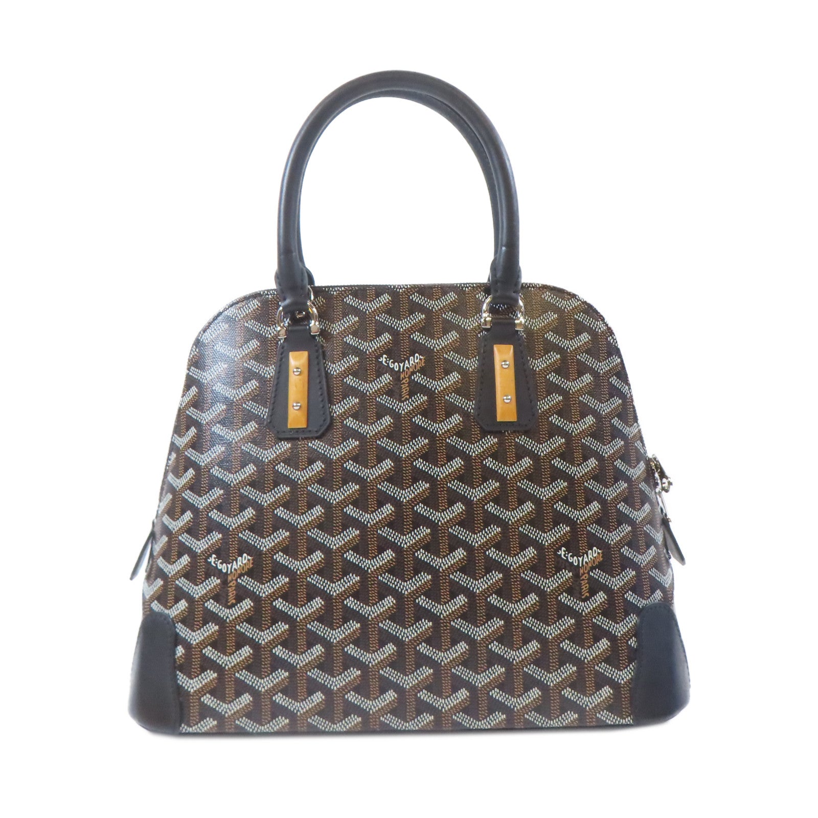 GOYARD 塗層帆布Vendome銀扣手挽袋黑色