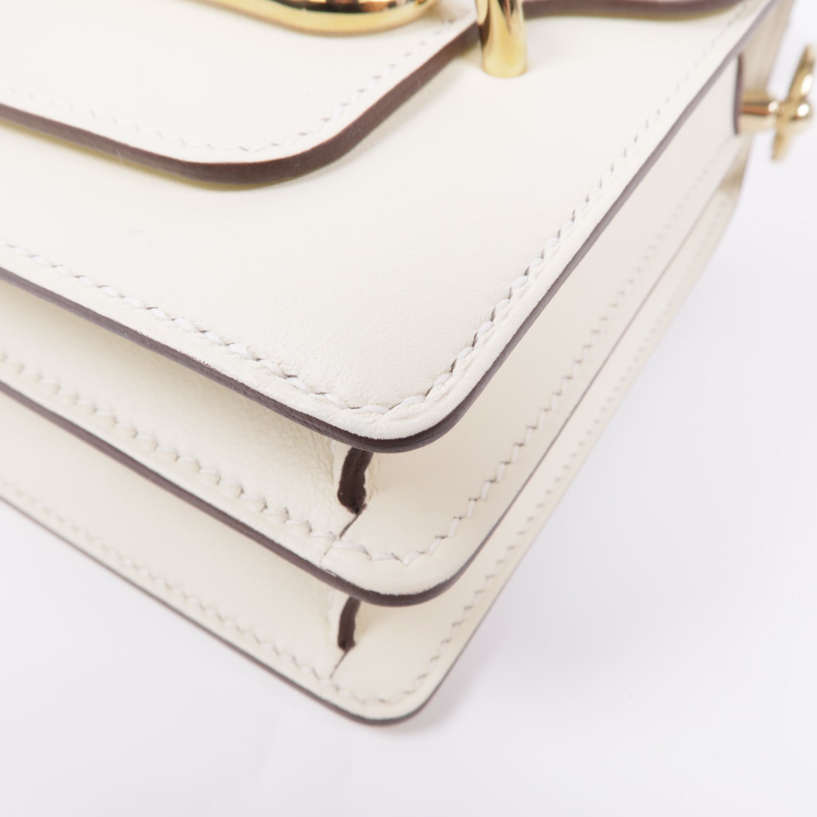 HERMES Swift皮革Mini Roulis金扣肩背袋Nata