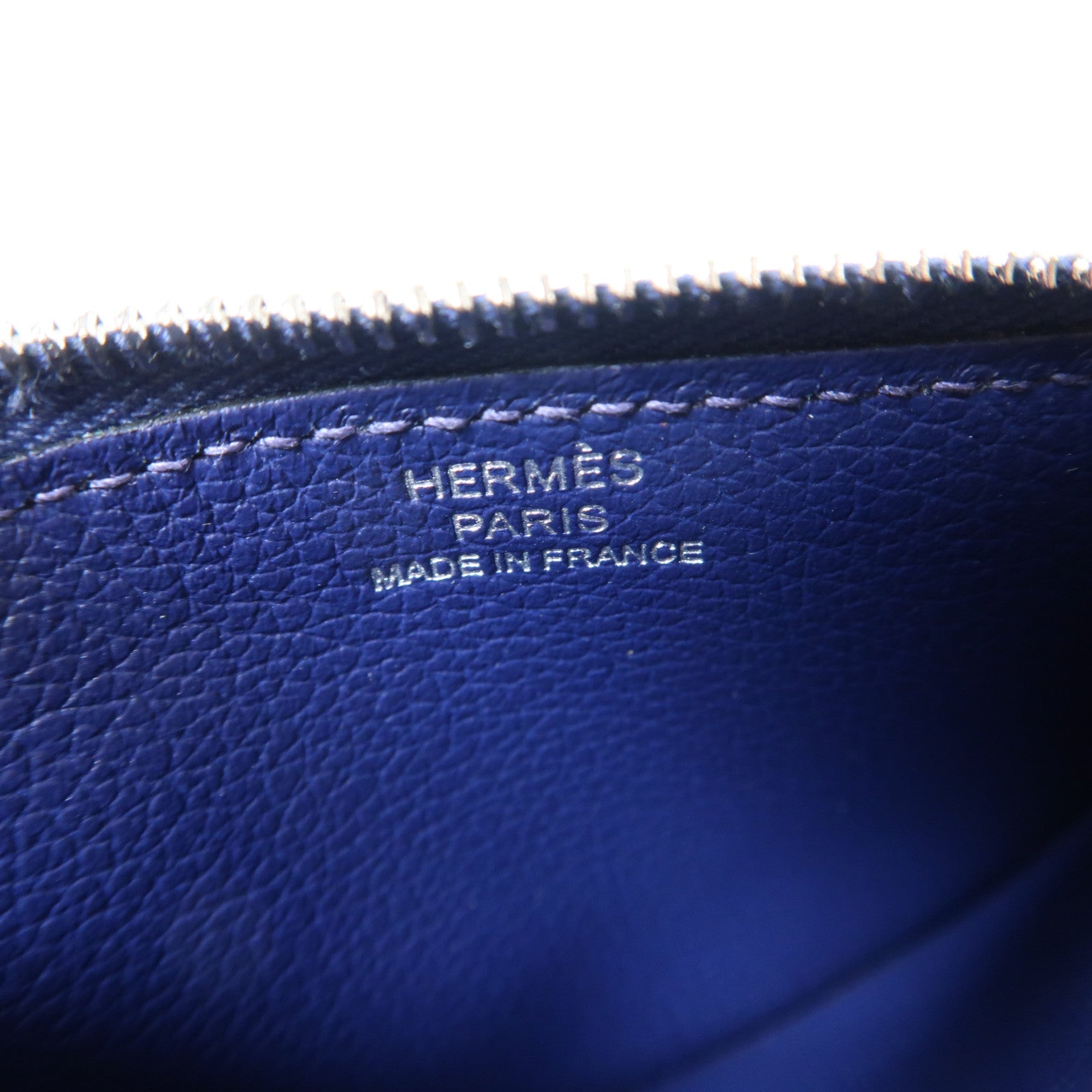 HERMES 【激減優惠】Evercolor皮革Roulis Slim Wallet銀扣錢包紅色/藍色
