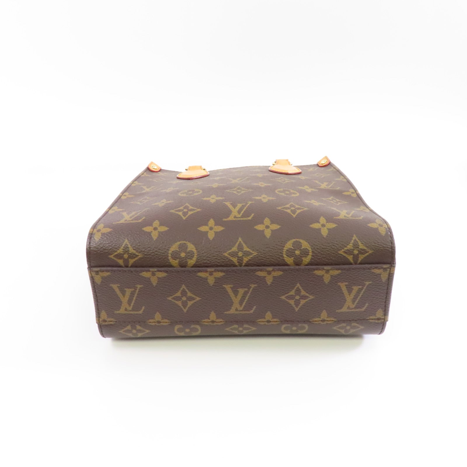 LOUIS VUITTON 【激減優惠】Monogram Sac Plat BB金扣手挽肩背兩用袋啡色