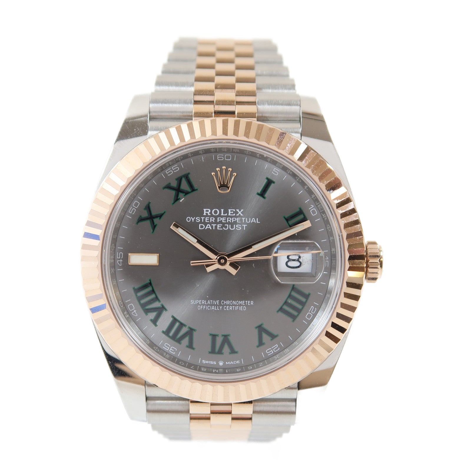 ROLEX Datejust 18K玫瑰金/不鏽鋼手錶自動機芯灰色