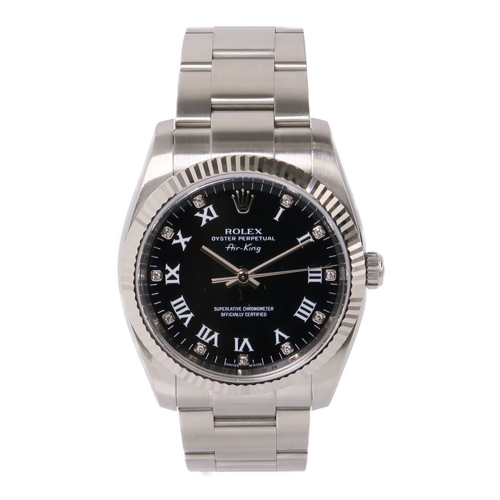 ROLEX Air King不鏽鋼手錶自動機芯黑色