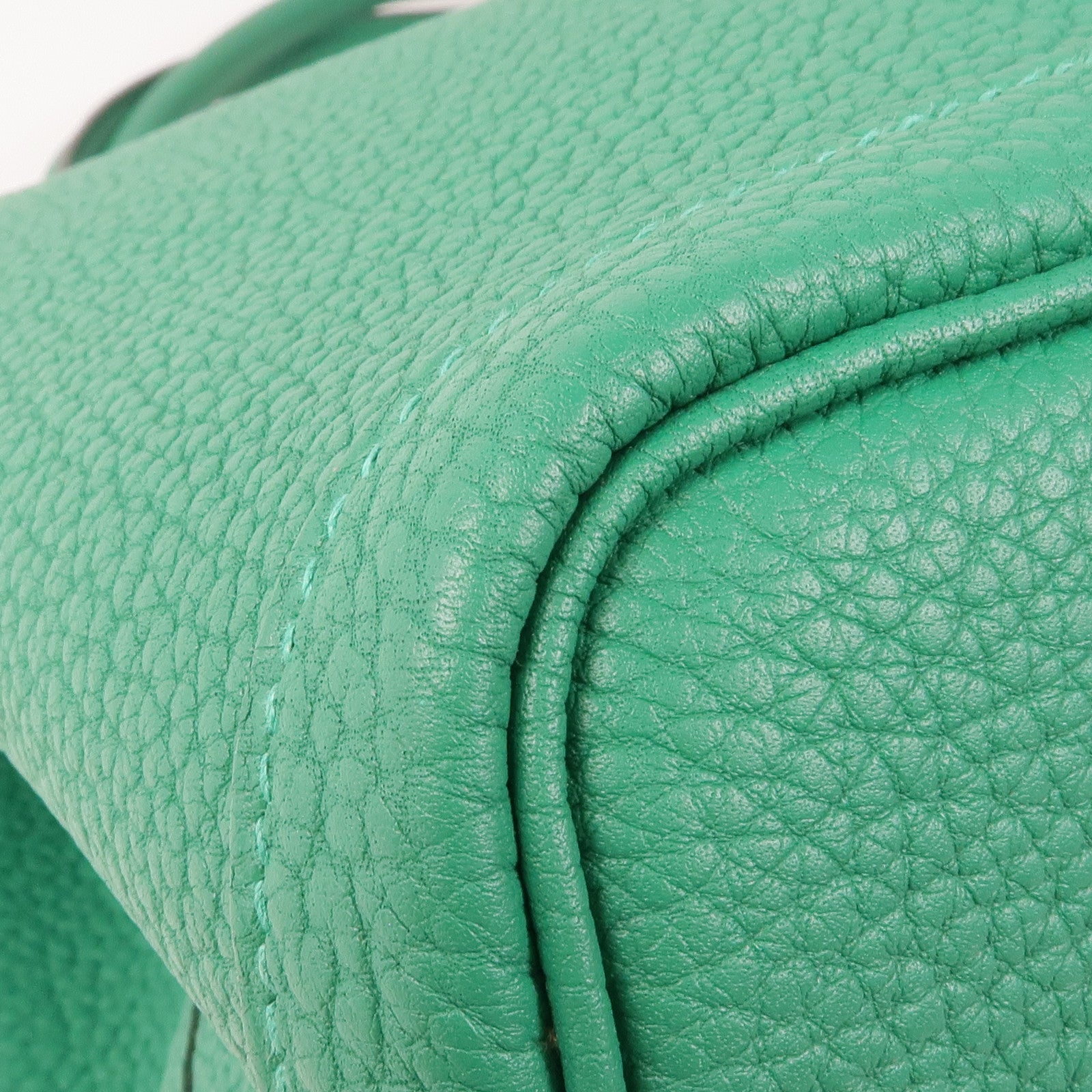 HERMES【激減優惠】 Negonda皮革Garden Party PM銀扣手挽袋Vert Vertigo