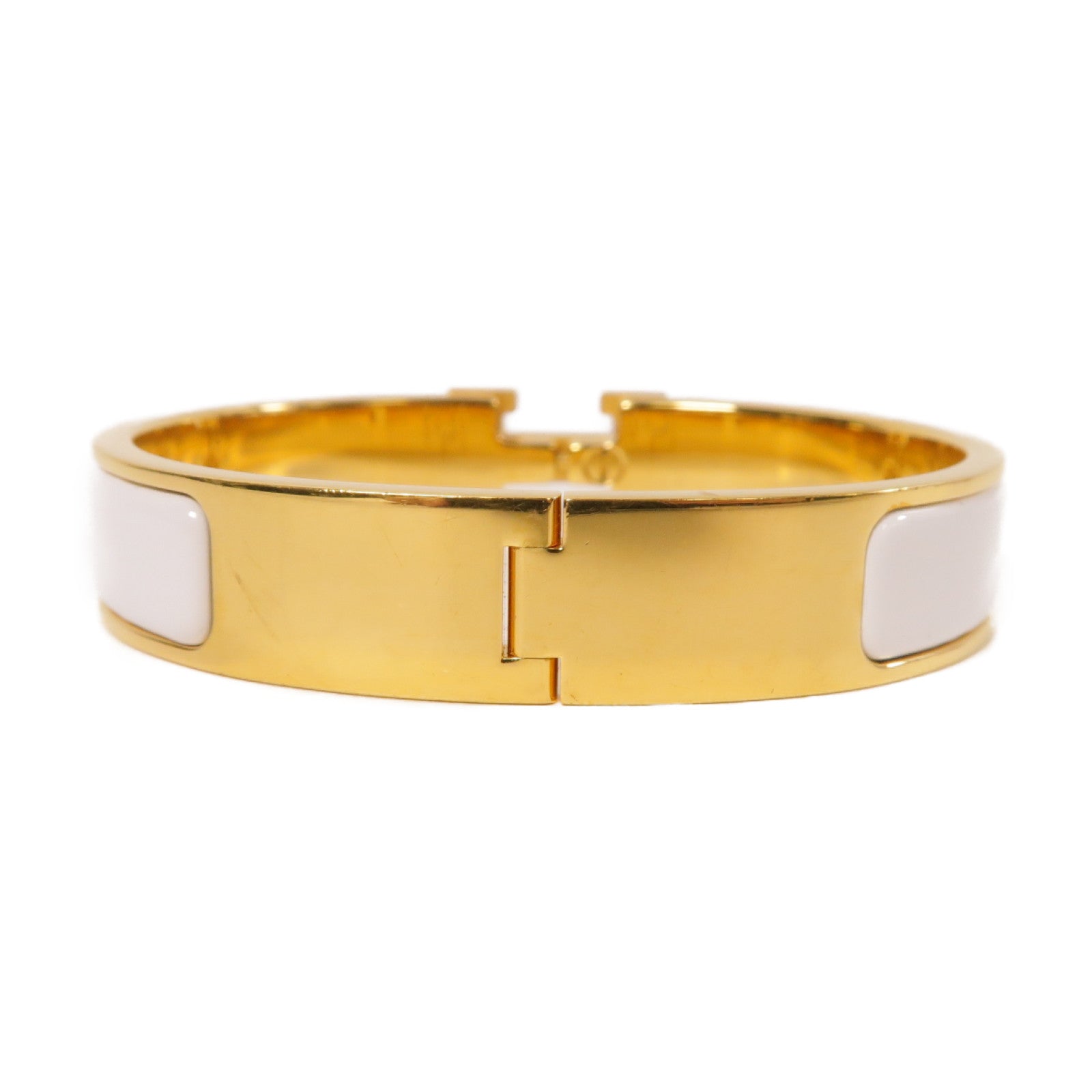 HERMES 金屬Clic H手鐲金色/白色