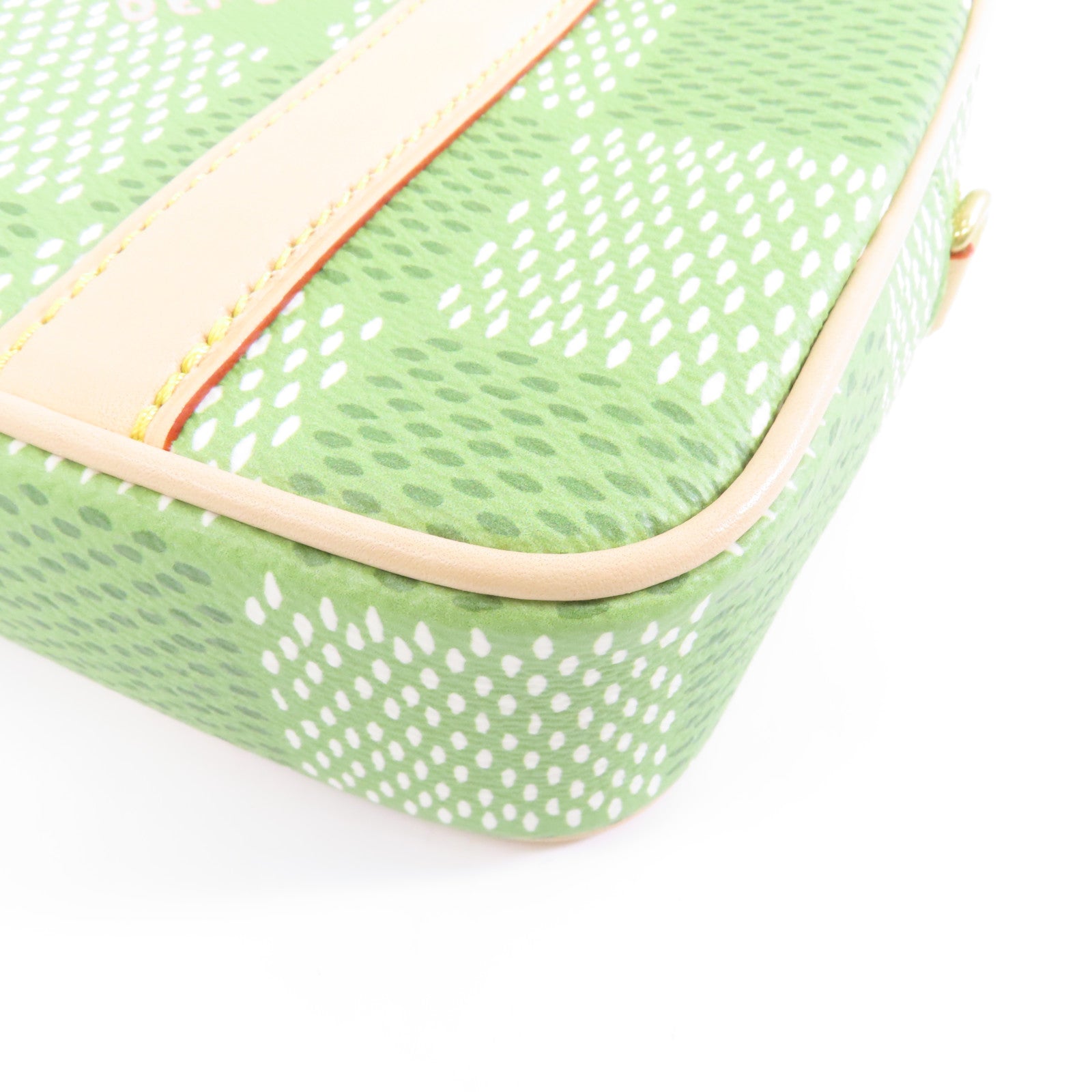 LOUIS VUITTON Green Damier Nano Porte Documents Voyage金扣手挽肩背兩用袋綠色